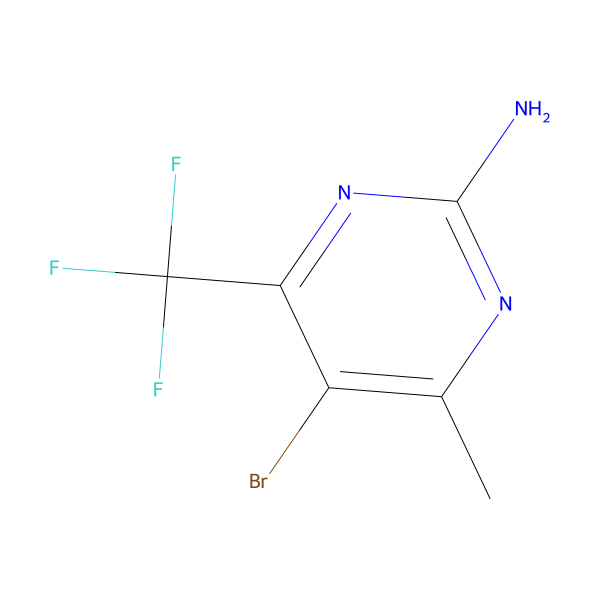 5-Bromo-4-methyl-6-(trifluoromethyl)pyrimidin-2-amine molecular structure, CAS 294197-07-2