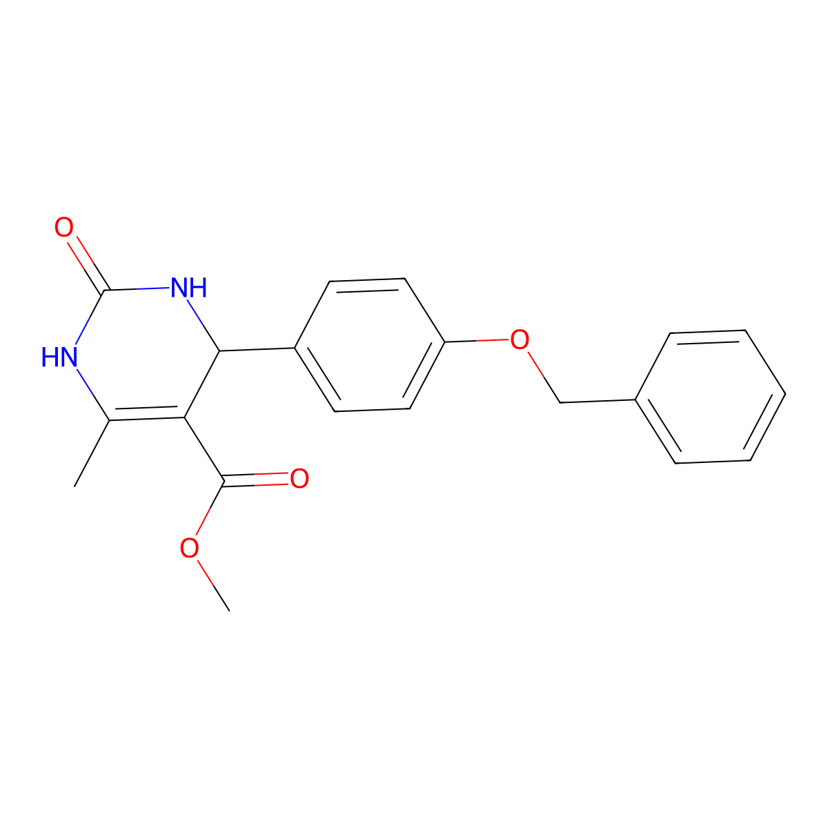 Methyl 6-[4-(benzyloxy)phenyl]-2-hydroxy-4-methyl-1,6-dihydropyrimidine-5-carboxylate molecular structure, CAS 294197-58-3
