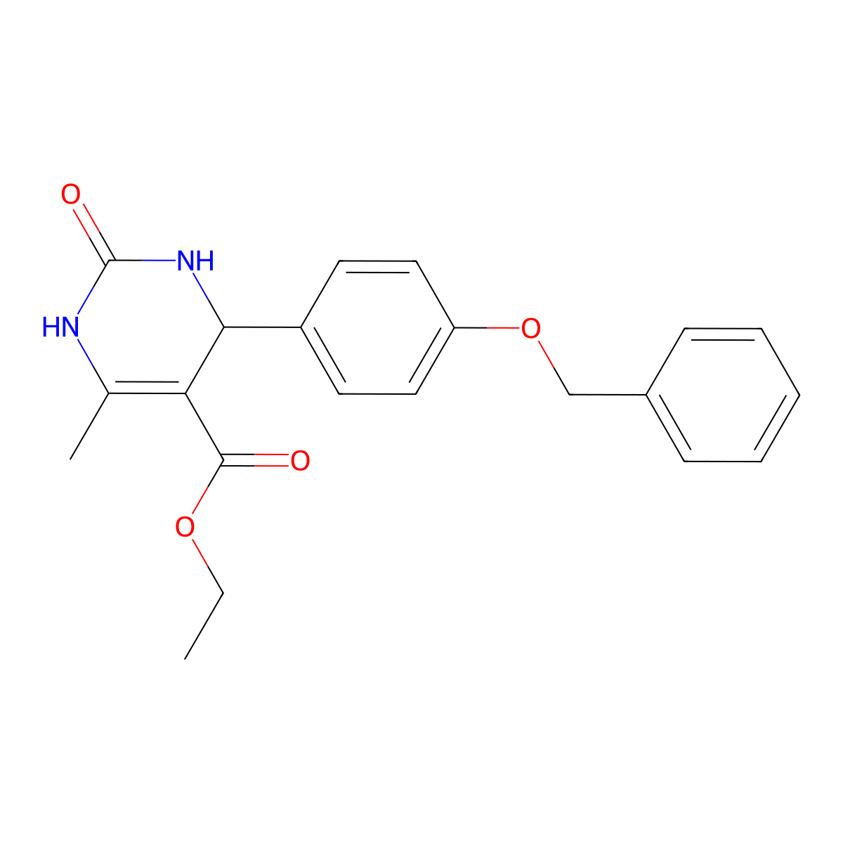 Ethyl 4-[4-(benzyloxy)phenyl]-6-methyl-2-oxo-1,2,3,4-tetrahydropyrimidine-5-carboxylate molecular structure, CAS 294197-68-5