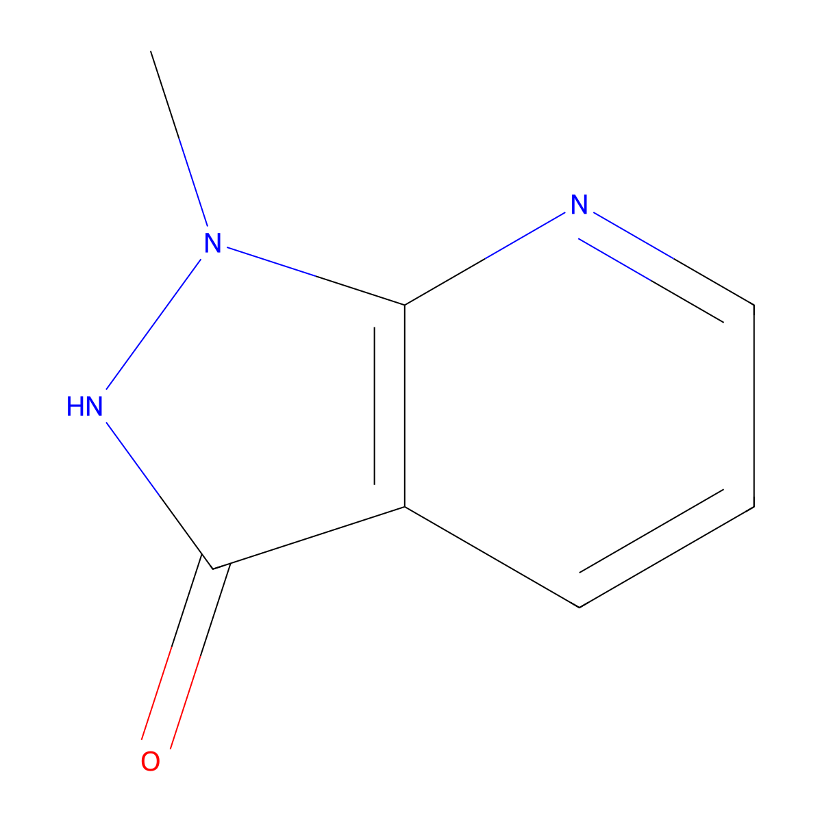 1-methyl-1H,2H,3H-pyrazolo[3,4-b]pyridin-3-one molecular structure, CAS 2942-45-2