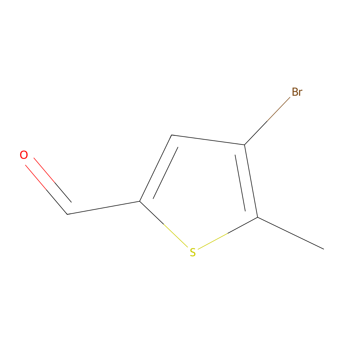 4-Bromo-5-methylthiophene-2-carbaldehyde molecular structure, CAS 29421-75-8