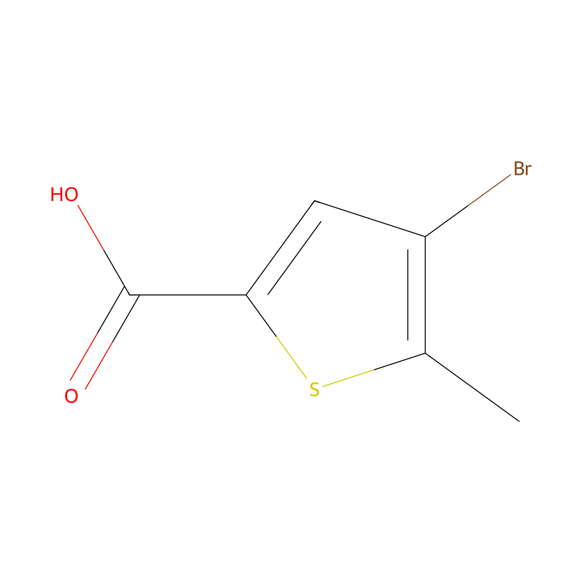 4-Bromo-5-methylthiophene-2-carboxylic acid molecular structure, CAS 29421-99-6