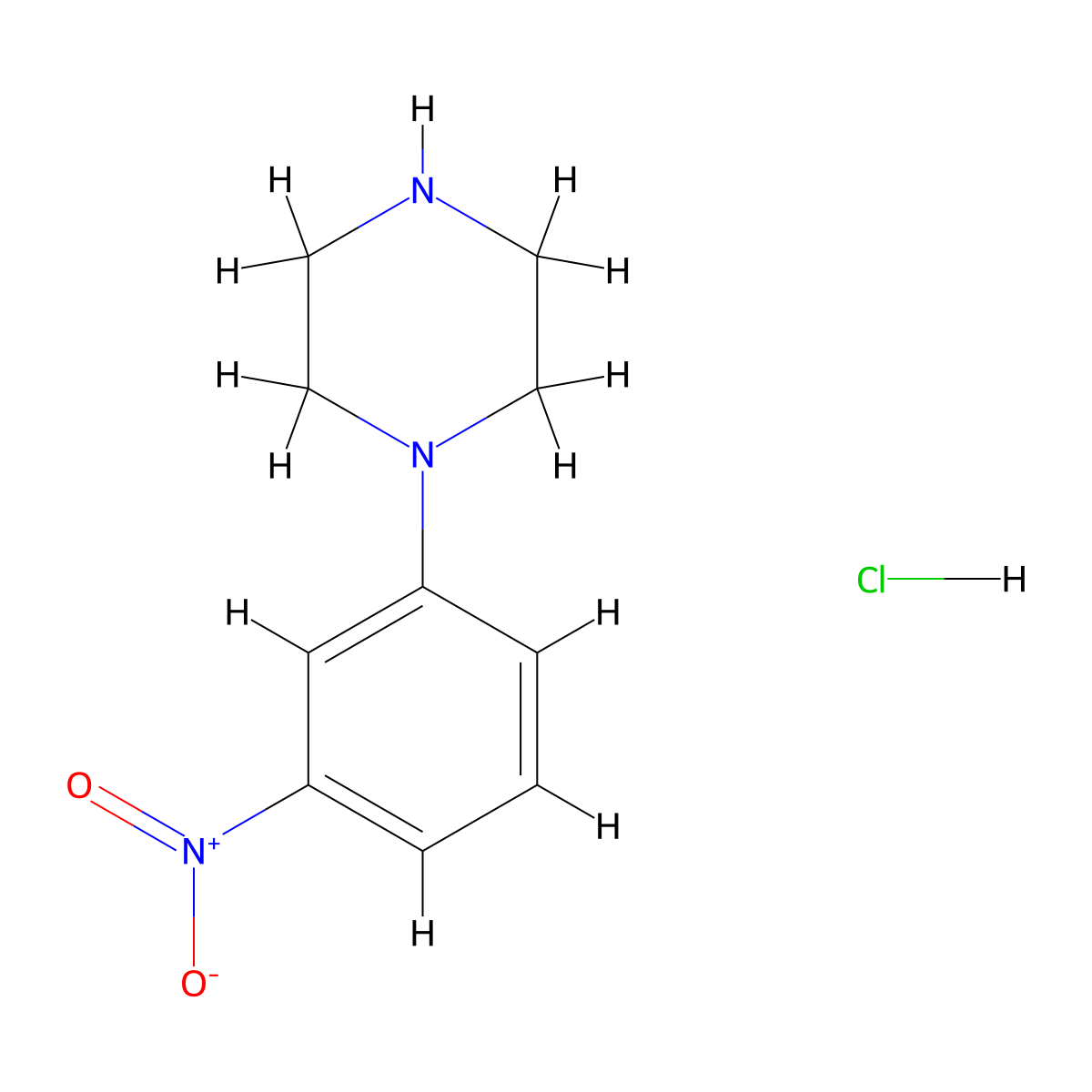 1-(3-nitrophenyl)piperazine Hydrochloride molecular structure, CAS 294210-79-0