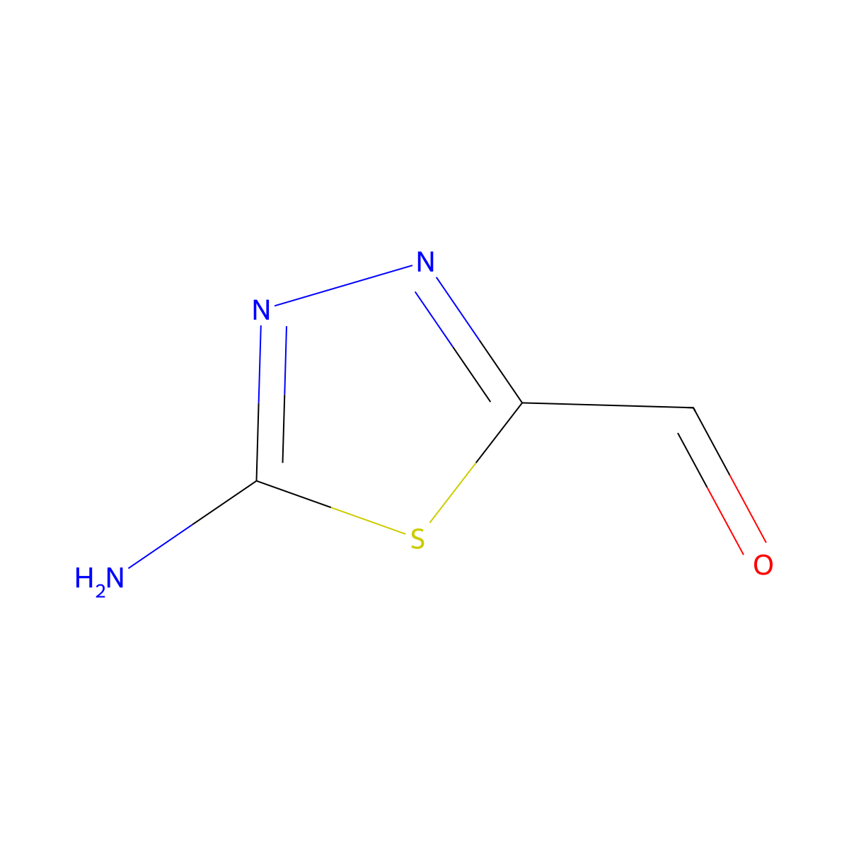 5-Amino-1,3,4-thiadiazole-2-carbaldehyde molecular structure, CAS 29422-54-6