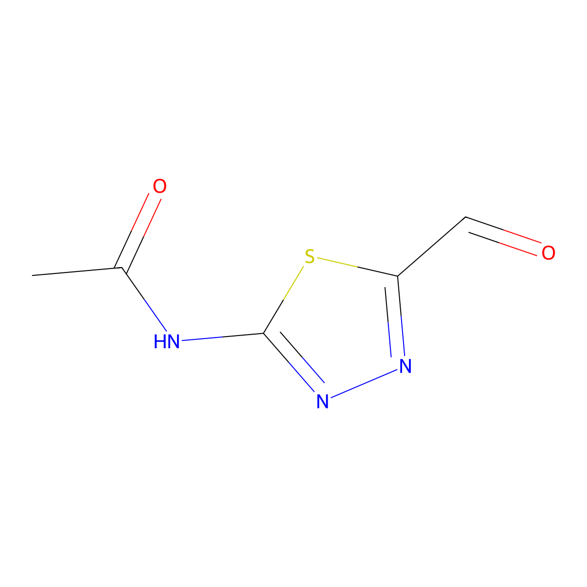 N-(5-formyl-1,3,4-thiadiazol-2-yl)acetamide molecular structure, CAS 29422-55-7