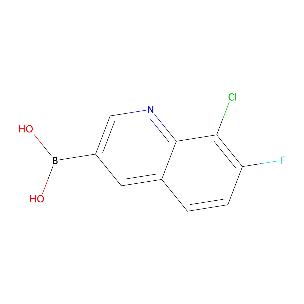 (8-Chloro-7-fluoroquinolin-3-yl)boronic acid molecular structure, CAS 2942244-92-8