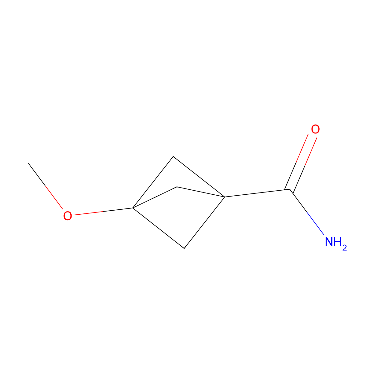 3-Methoxybicyclo[1.1.1]pentane-1-carboxamide molecular structure, CAS 2942291-82-7