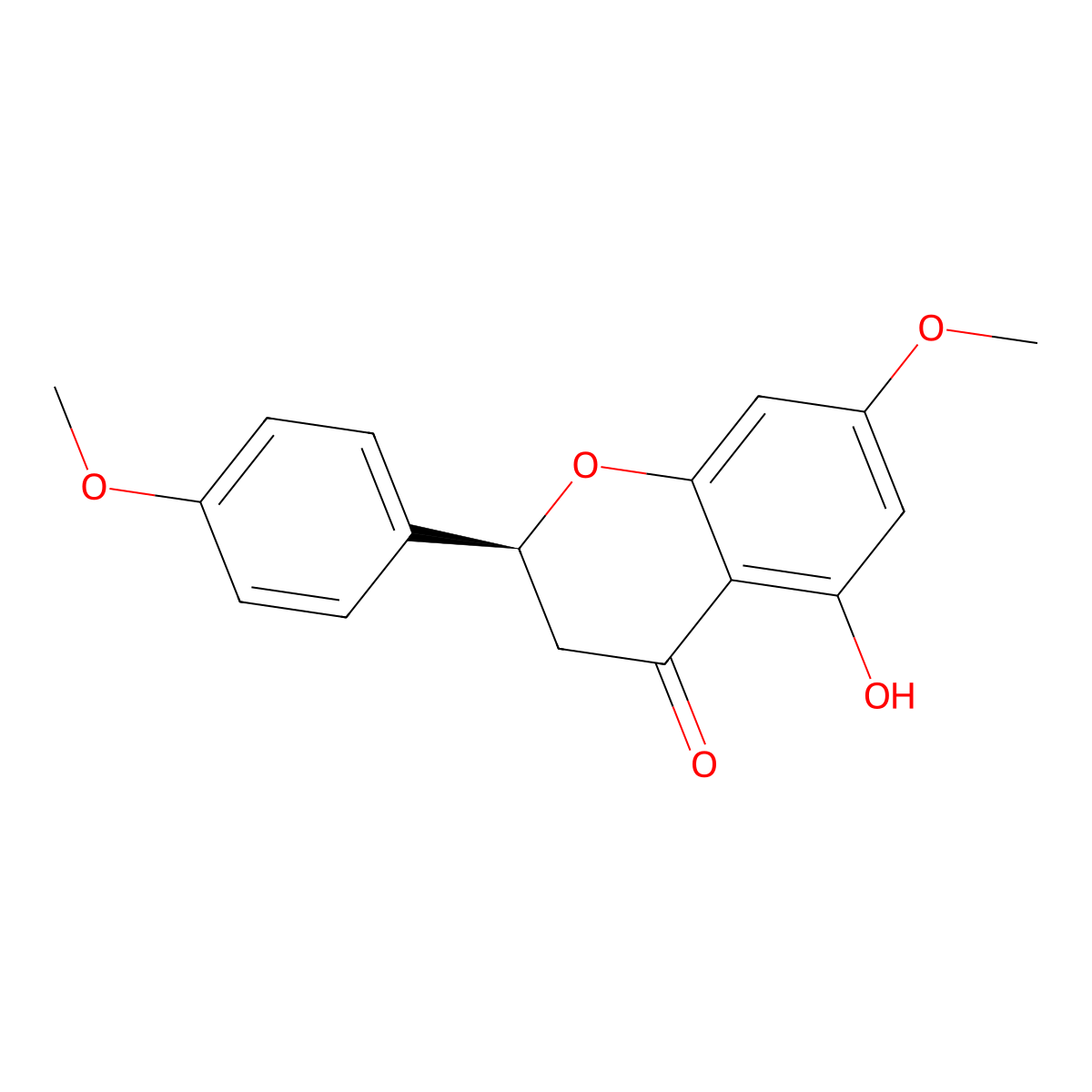 (2S)-5-Hydroxy-7-methoxy-2-(4-methoxyphenyl)-2,3-dihydro-4H-1-benzopyran-4-one molecular structure, CAS 29424-96-2