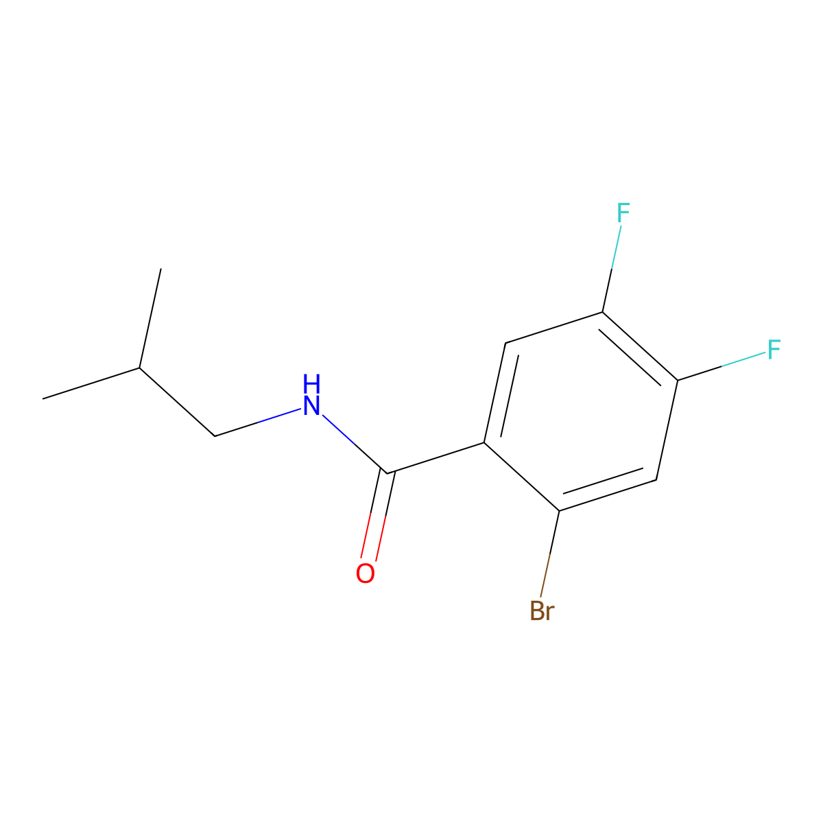 2-Bromo-4,5-difluoro-N-isobutylbenzamide molecular structure, CAS 2942445-43-2