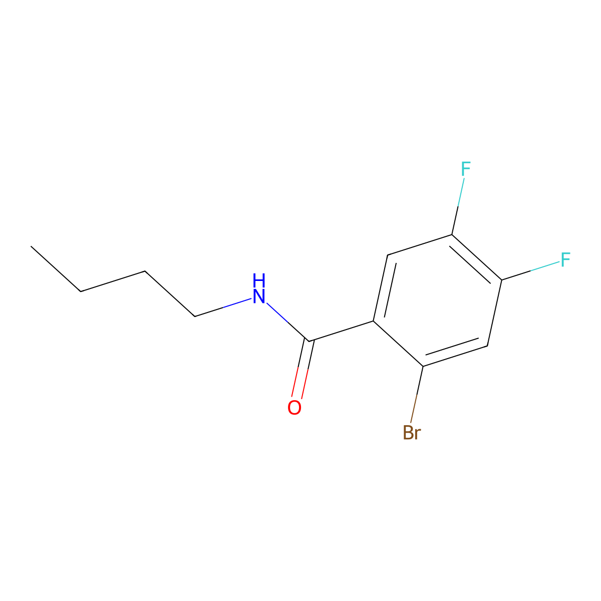 2-Bromo-N-butyl-4,5-difluorobenzamide molecular structure, CAS 2942618-40-6