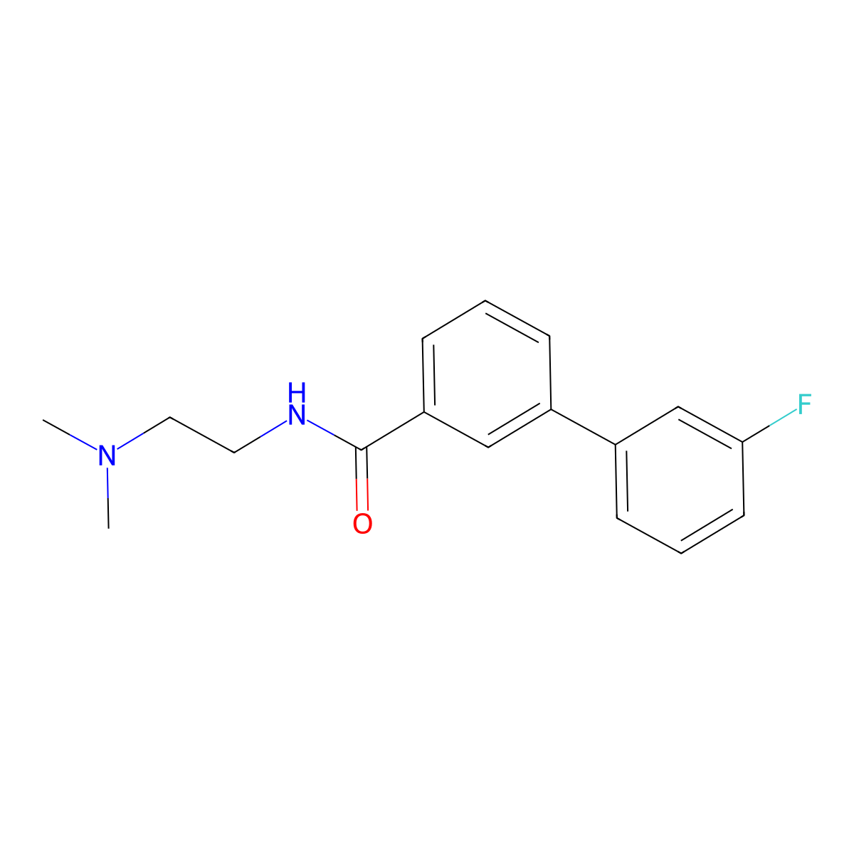 [1,1'-Biphenyl]-3-carboxamide, N-[2-(dimethylamino)ethyl]-3'-fluoro- molecular structure, CAS 2942818-45-1