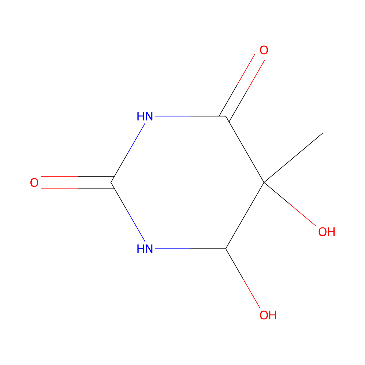 Thymine glycol molecular structure, CAS 2943-56-8