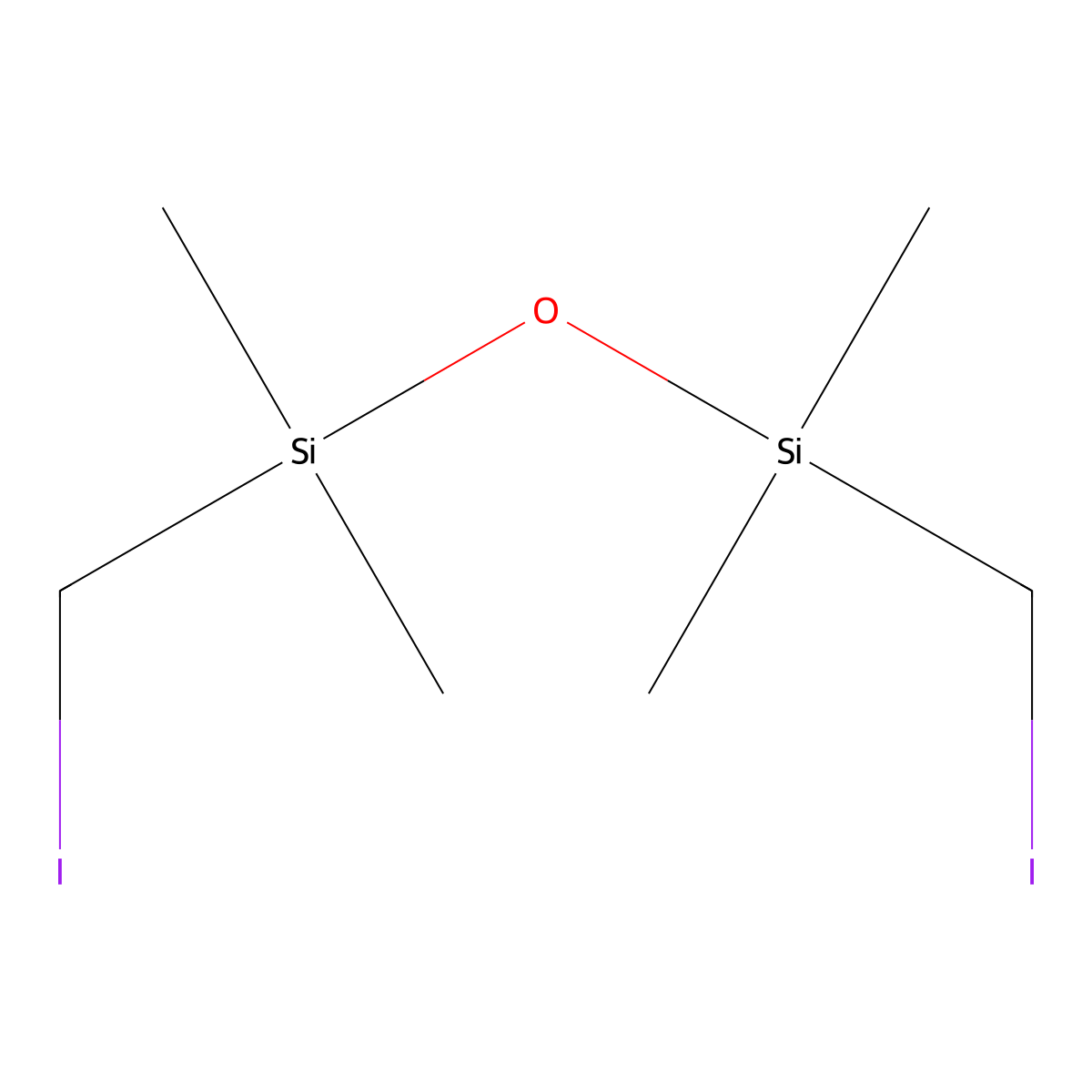 1,3-Bis(iodomethyl)-1,1,3,3-tetramethyldisiloxane molecular structure, CAS 2943-69-3