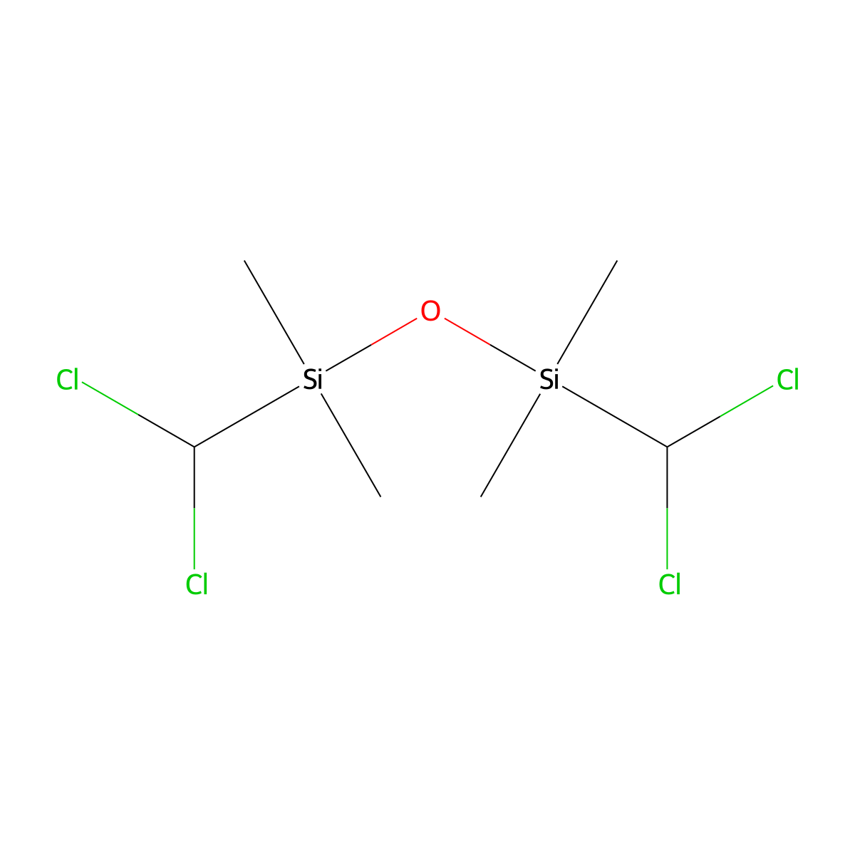 1,3-Bis(dichloromethyl)-1,1,3,3-tetramethyldisiloxane molecular structure, CAS 2943-70-6