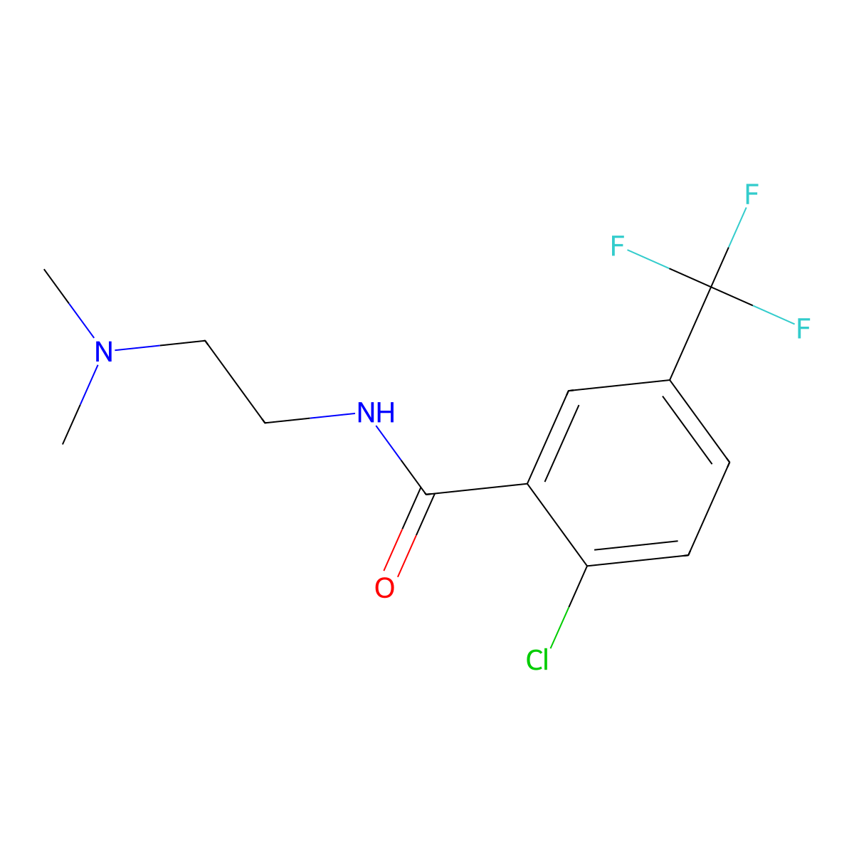 Benzamide, 2-chloro-N-[2-(dimethylamino)ethyl]-5-(trifluoromethyl)- molecular structure, CAS 2943176-05-2