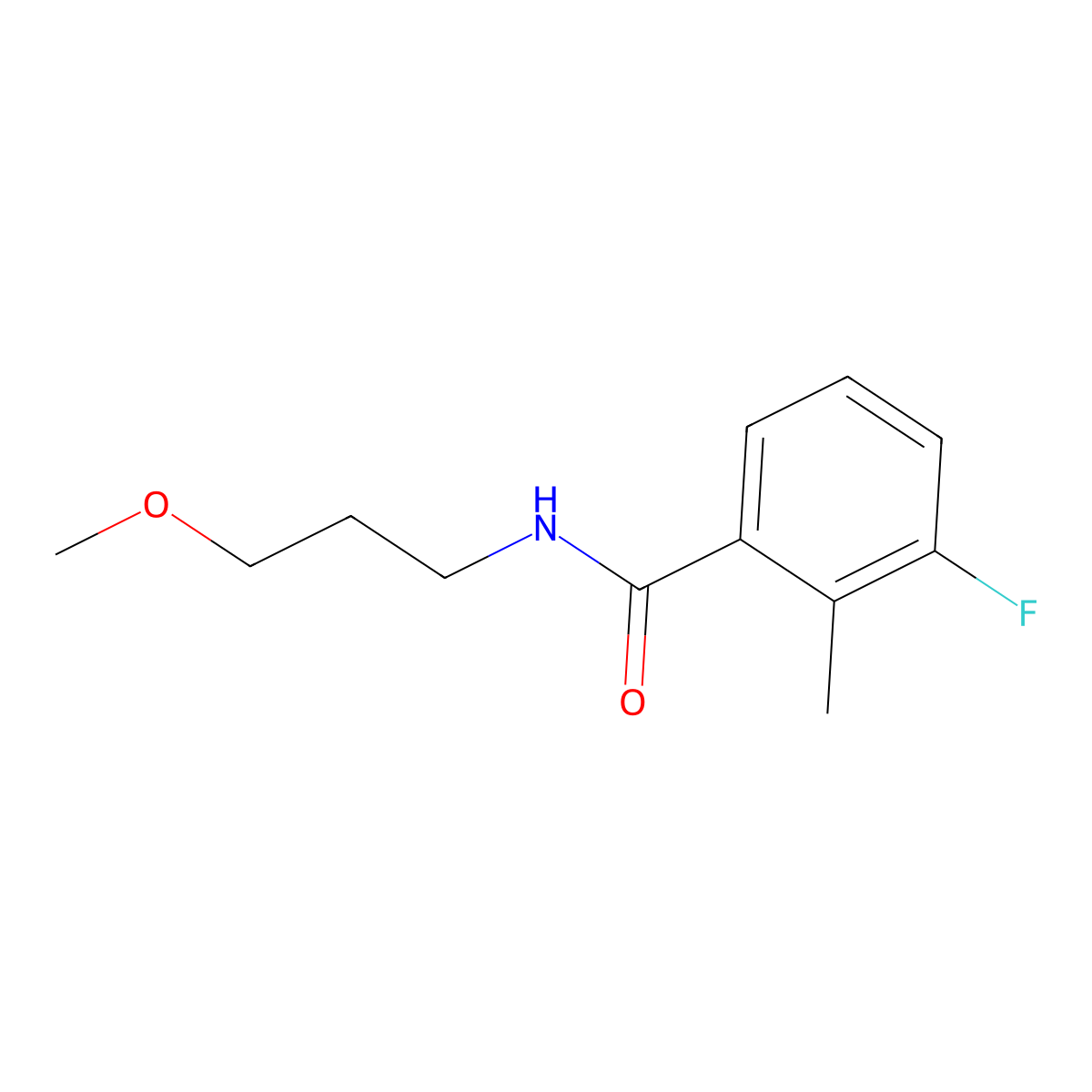 Benzamide, 3-fluoro-N-(3-methoxypropyl)-2-methyl- molecular structure, CAS 2943404-37-1
