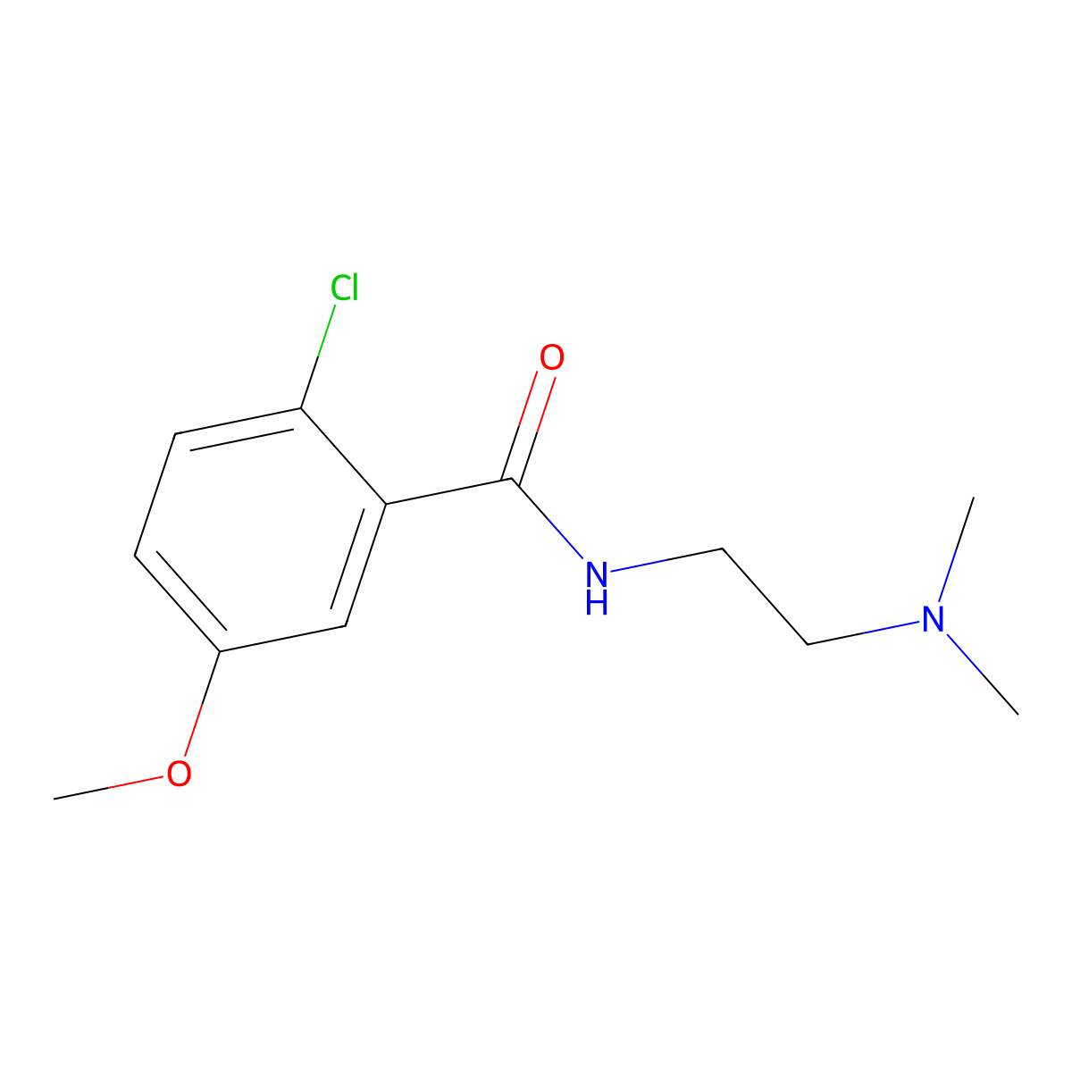 Benzamide, 2-chloro-N-[2-(dimethylamino)ethyl]-5-methoxy- molecular structure, CAS 2943404-40-6