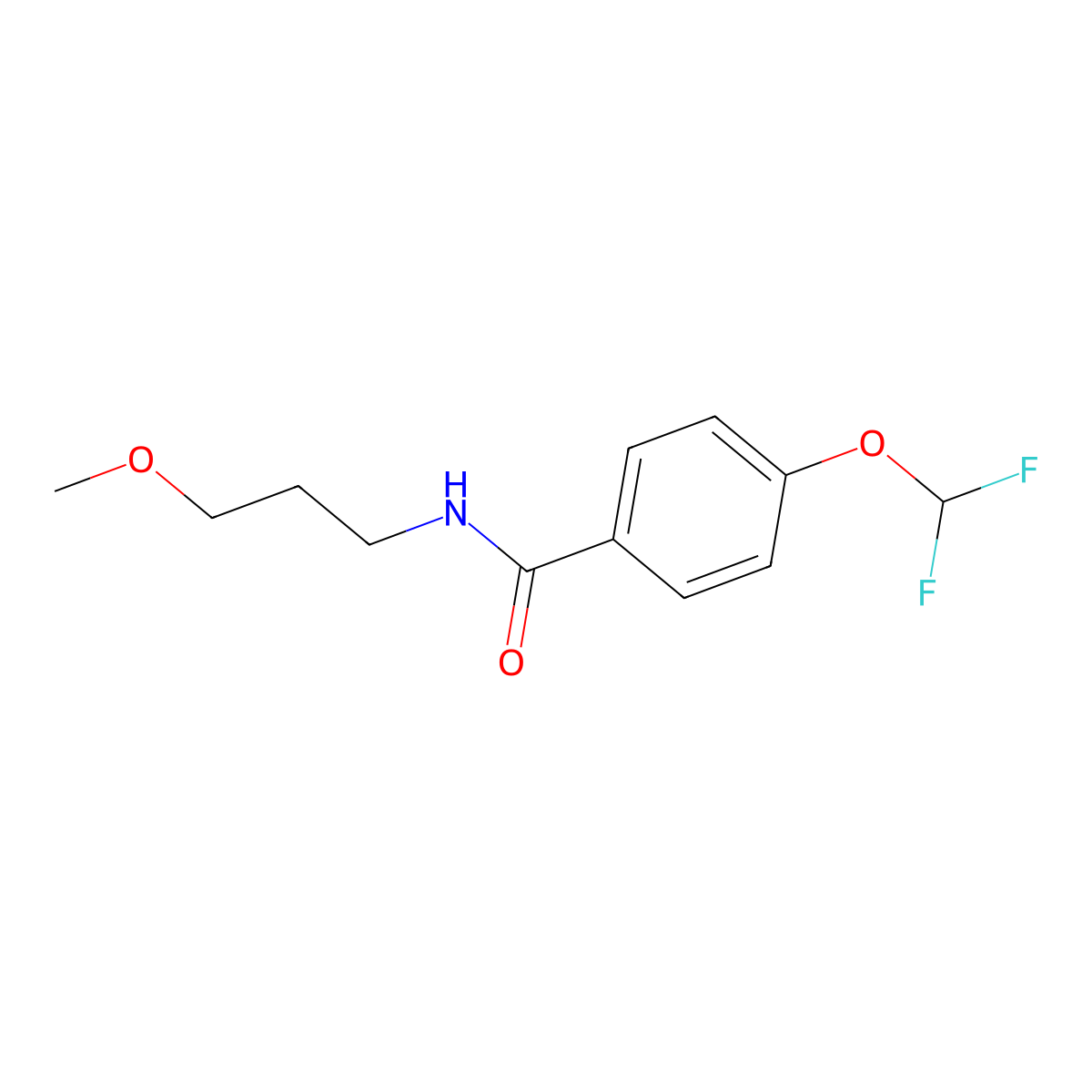 Benzamide, 4-(difluoromethoxy)-N-(3-methoxypropyl)- molecular structure, CAS 2943720-49-6