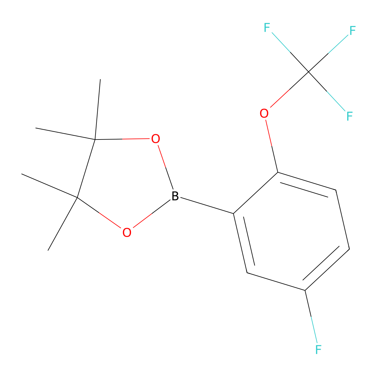 2-(5-Fluoro-2-(trifluoromethoxy)phenyl)-4,4,5,5-tetramethyl-1,3,2-dioxaborolane molecular structure, CAS 2943974-77-2