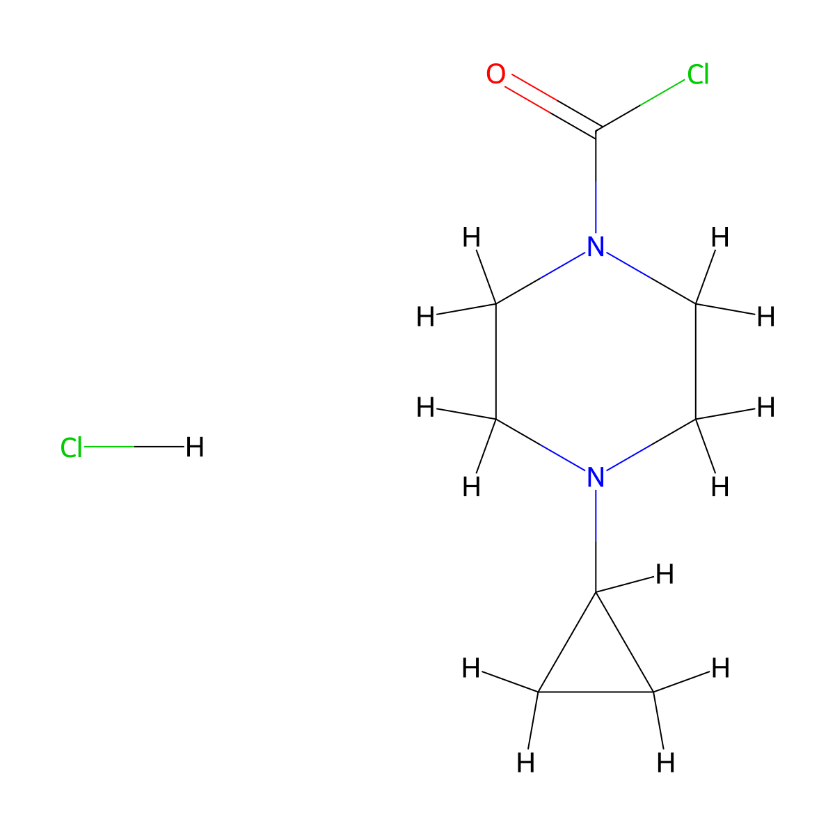 4-Cyclopropylpiperazine-1-carbonyl chloride hydrochloride molecular structure, CAS 2944110-74-9