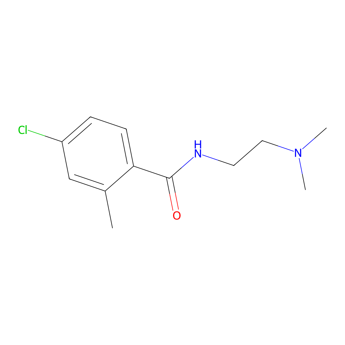 4-chloro-N-(2-(dimethylamino)ethyl)-2-methylbenzamide molecular structure, CAS 2944158-99-8
