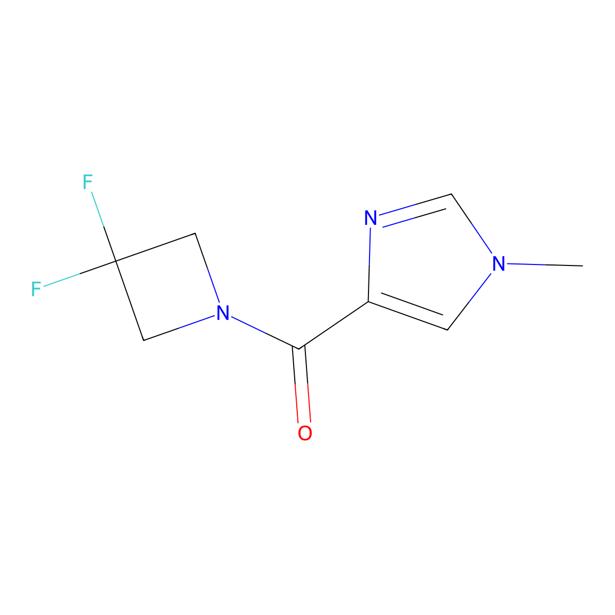 4-(3,3-difluoroazetidine-1-carbonyl)-1-methyl-1H-imidazole molecular structure, CAS 2944159-19-5