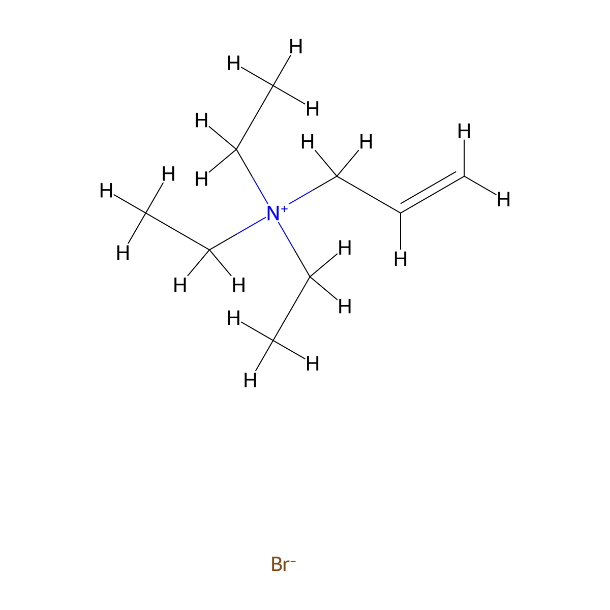 2-Propen-1-aminium, N,N,N-triethyl-, bromide (1:1) molecular structure, CAS 29443-23-0