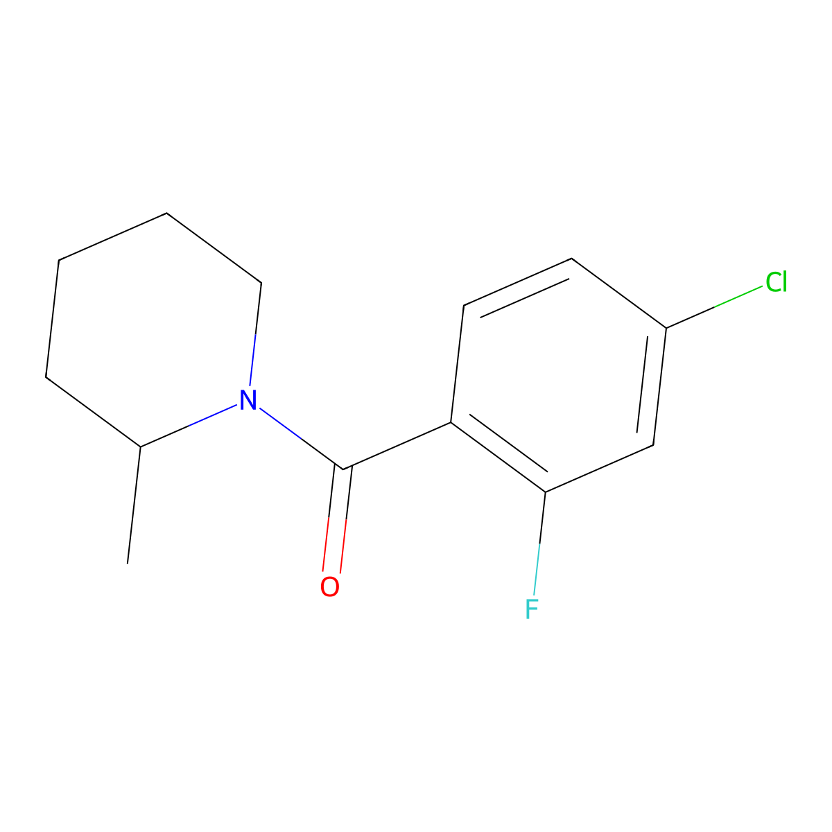 Methanone, (4-chloro-2-fluorophenyl)(2-methyl-1-piperidinyl)- molecular structure, CAS 2944341-71-1
