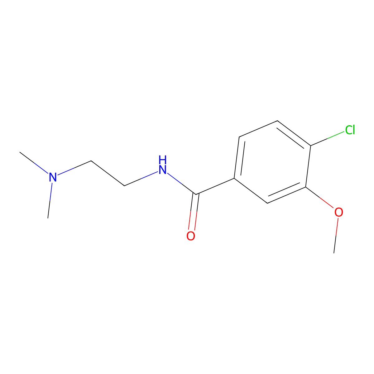Benzamide, 4-chloro-N-[2-(dimethylamino)ethyl]-3-methoxy- molecular structure, CAS 2944371-66-6