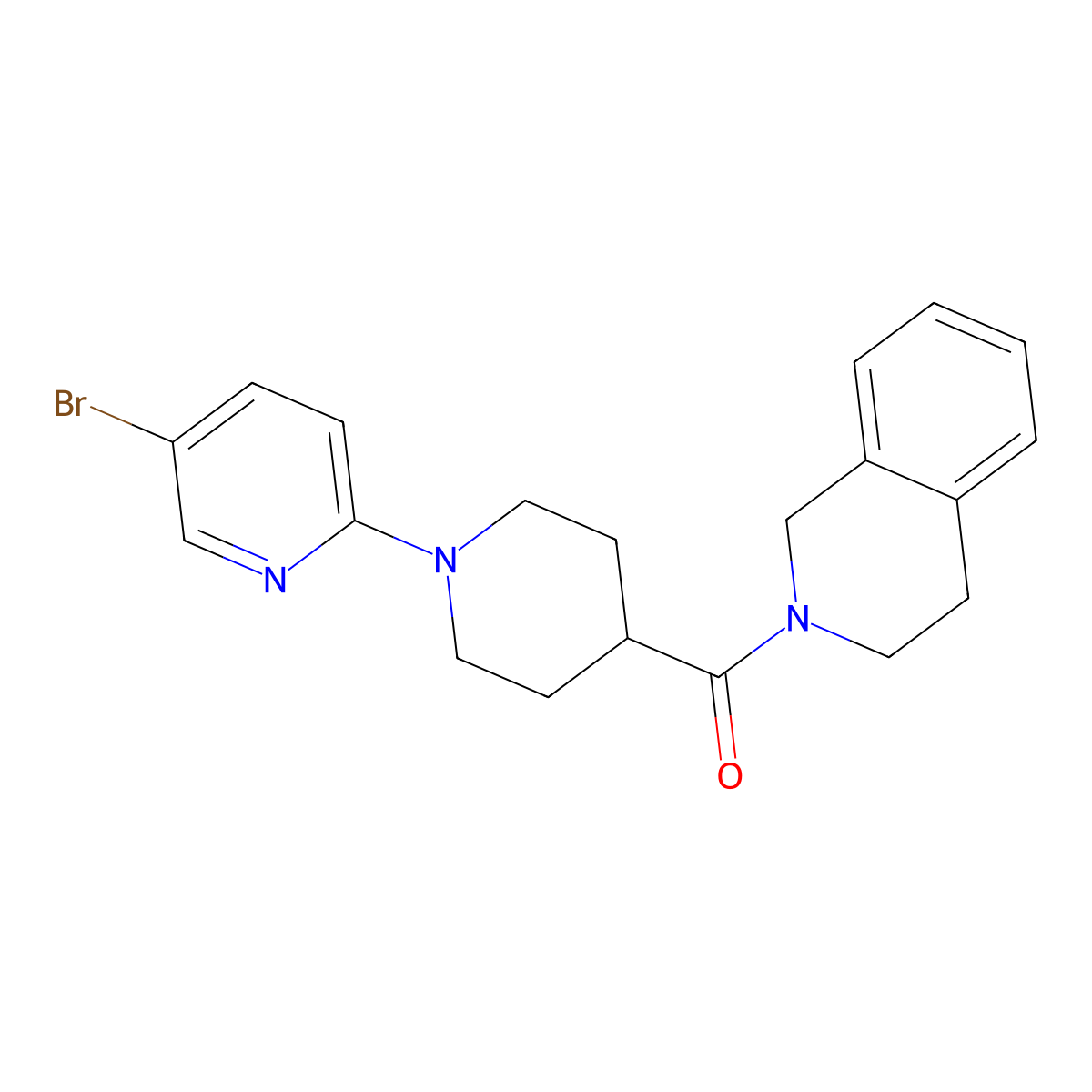 2-[1-(5-Bromopyridin-2-yl)piperidine-4-carbonyl]-1,2,3,4-tetrahydroisoquinoline molecular structure, CAS 2944515-22-2