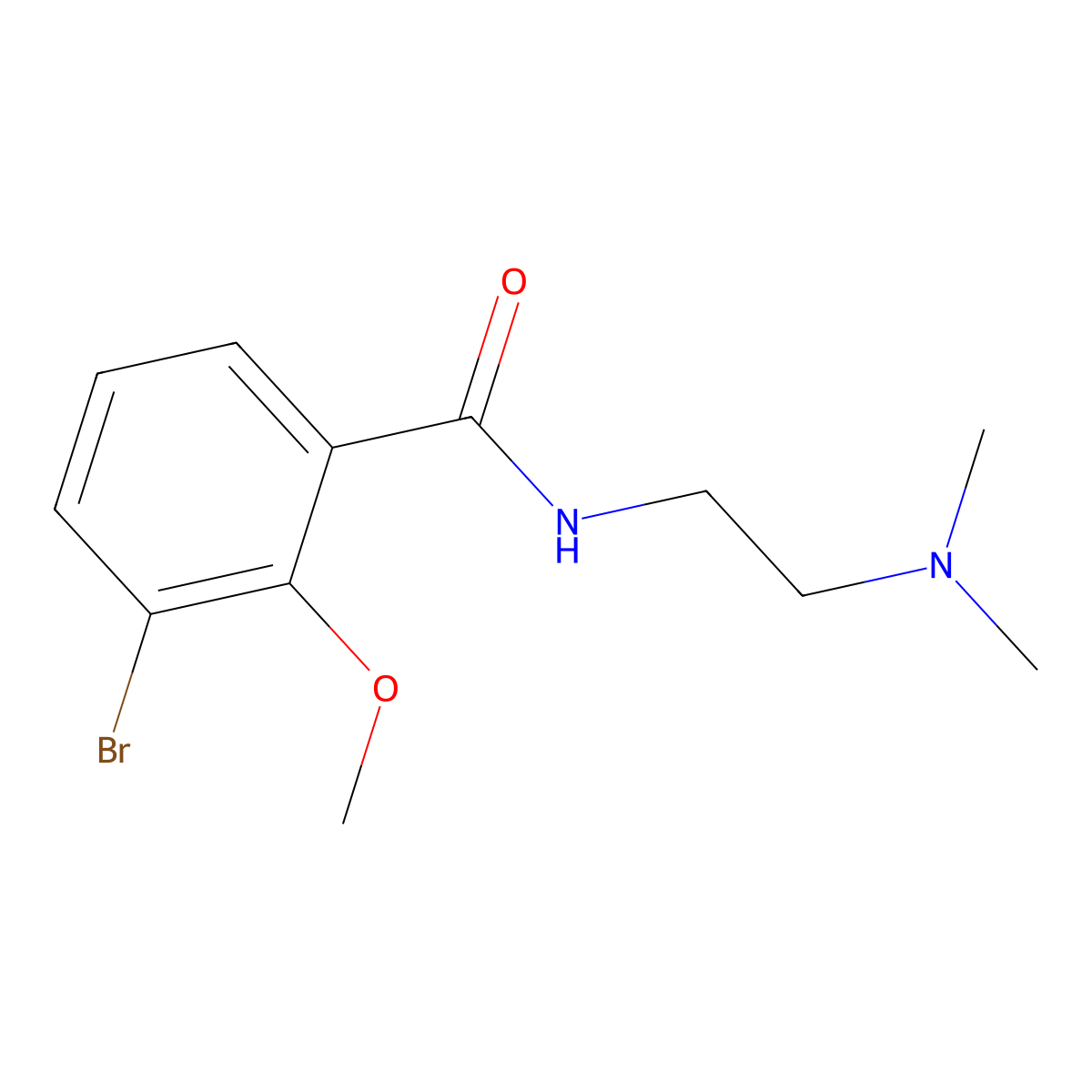 Benzamide, 3-bromo-N-[2-(dimethylamino)ethyl]-2-methoxy- molecular structure, CAS 2944585-44-6