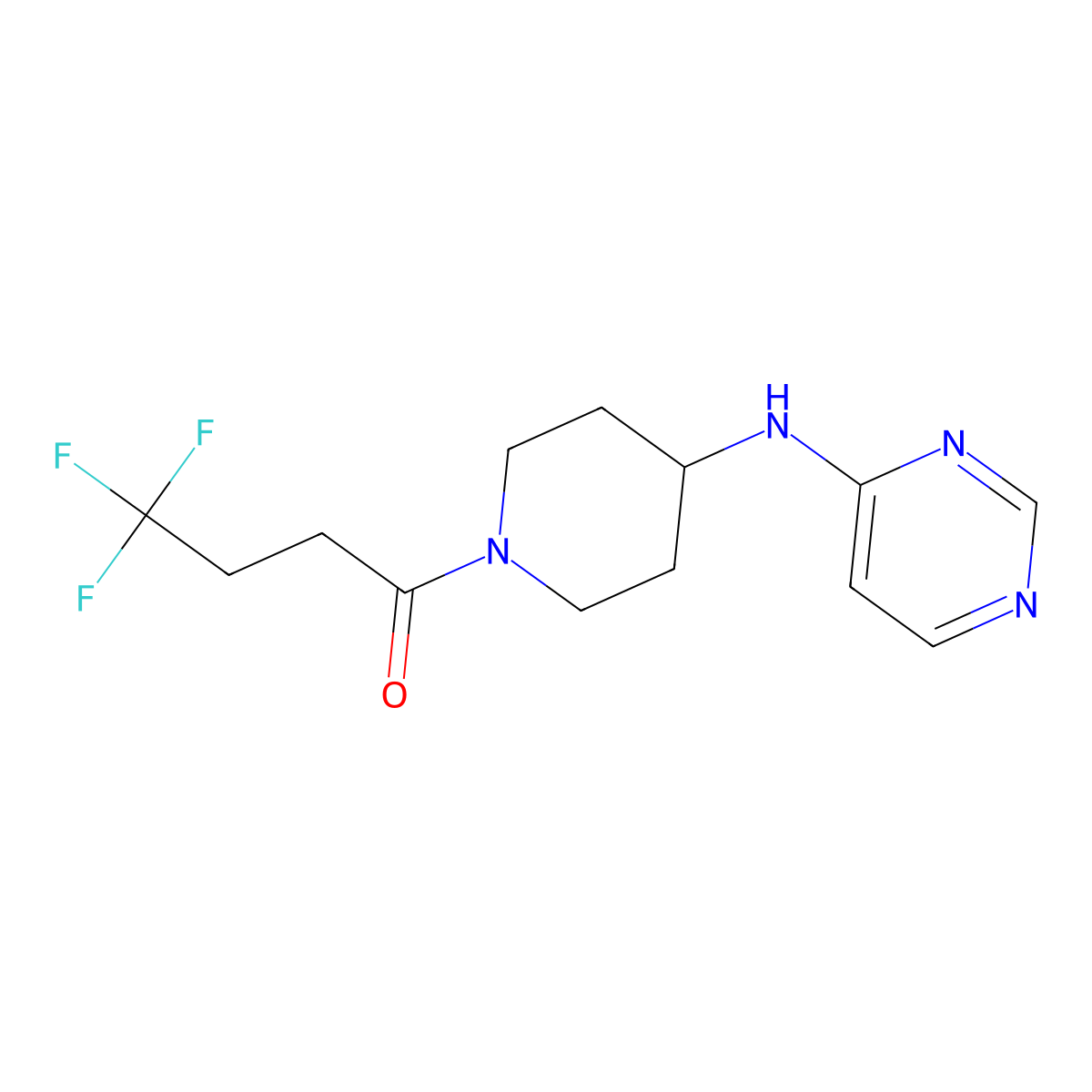 4,4,4-Trifluoro-1-[4-(pyrimidin-4-ylamino)piperidin-1-yl]butan-1-on molecular structure, CAS 2944657-04-7