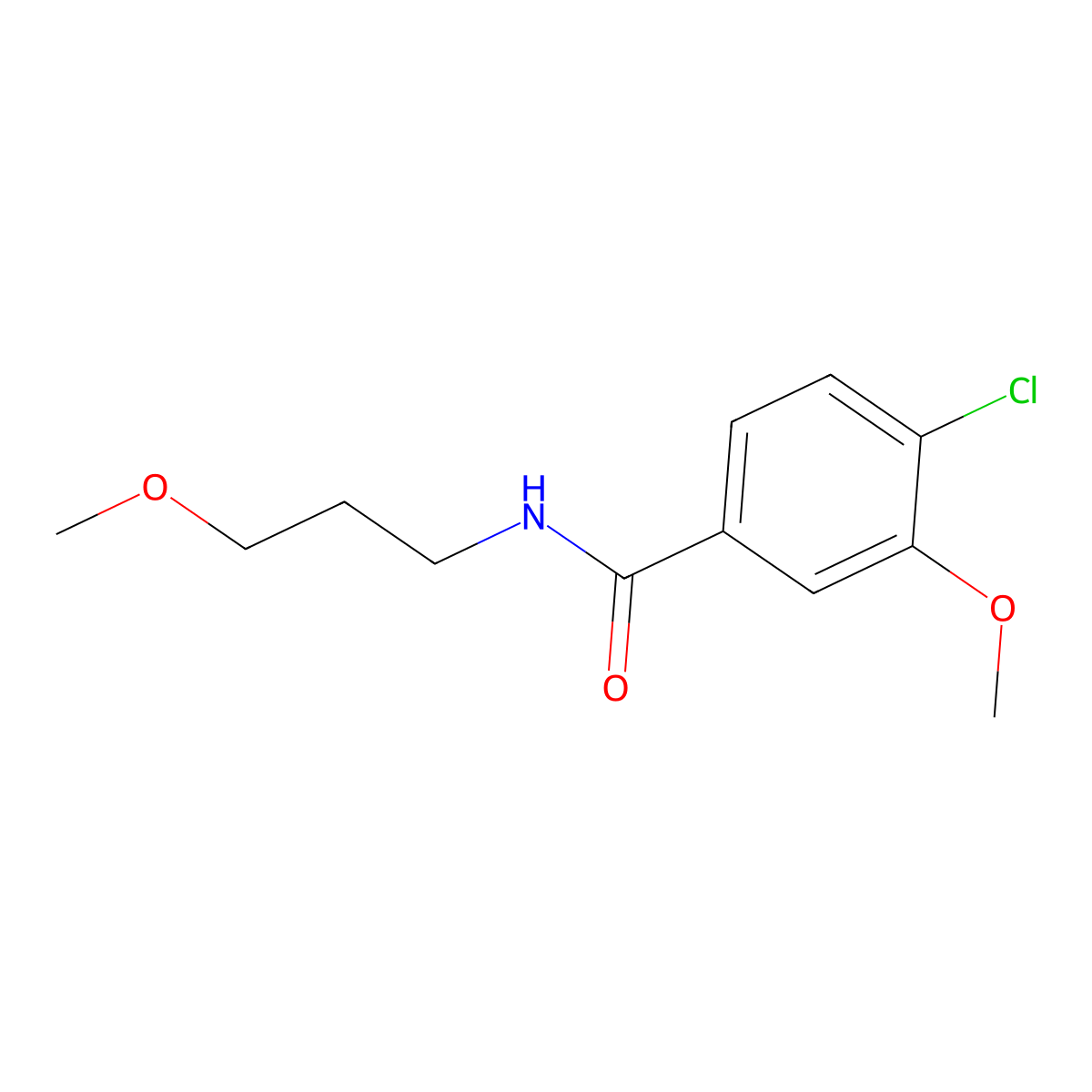 Benzamide, 4-chloro-3-methoxy-N-(3-methoxypropyl)- molecular structure, CAS 2944759-52-6