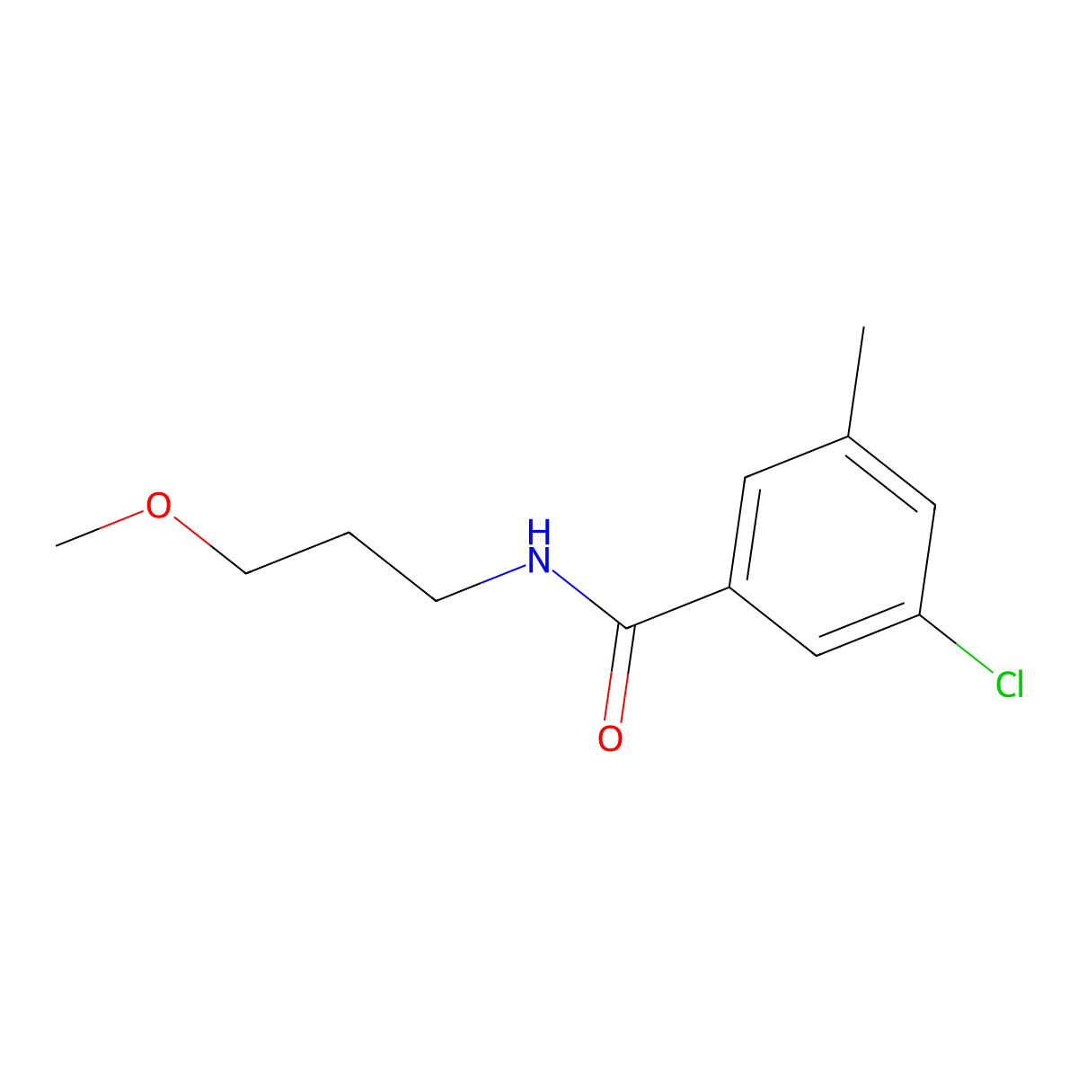 3-chloro-N-(3-methoxypropyl)-5-methylbenzamide molecular structure, CAS 2944760-18-1