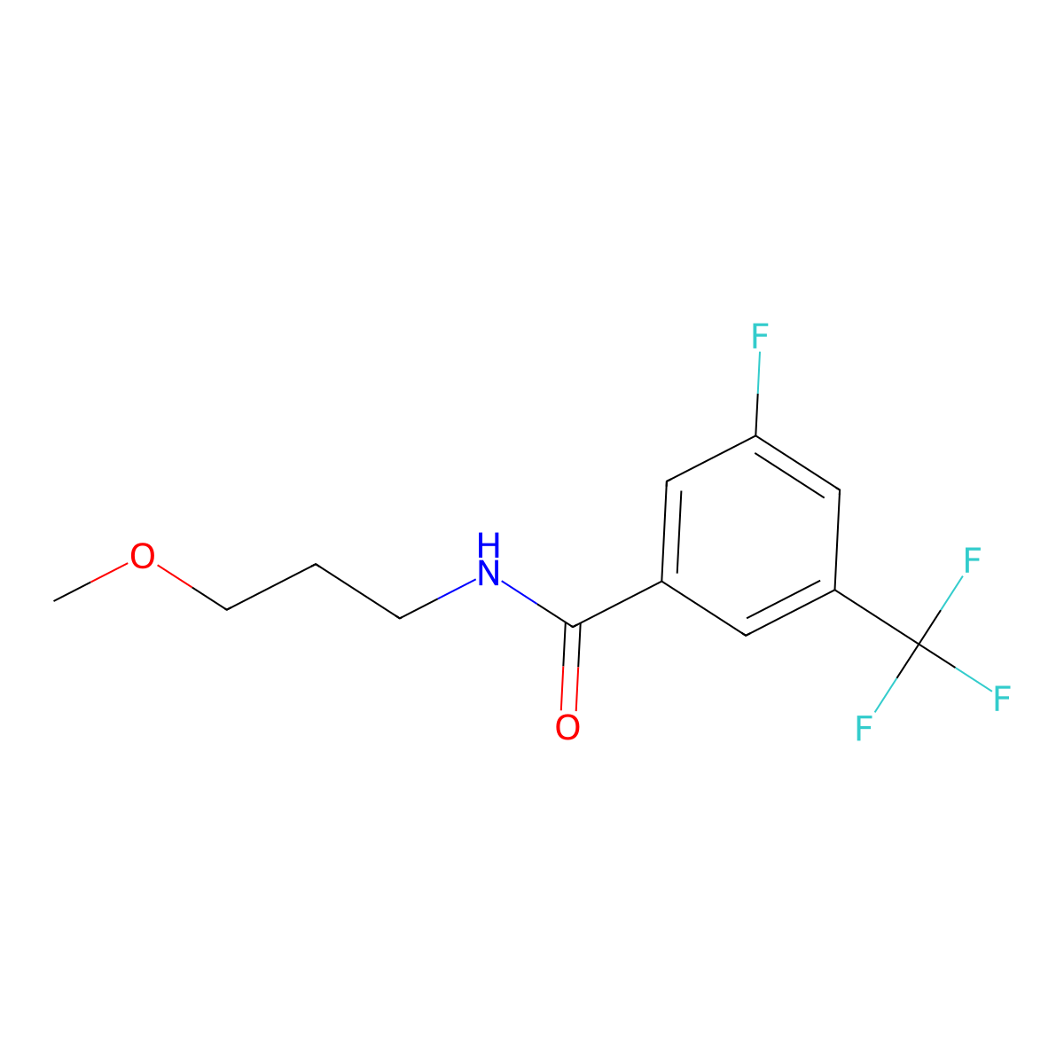 Benzamide, 3-fluoro-N-(3-methoxypropyl)-5-(trifluoromethyl)- molecular structure, CAS 2944803-32-9