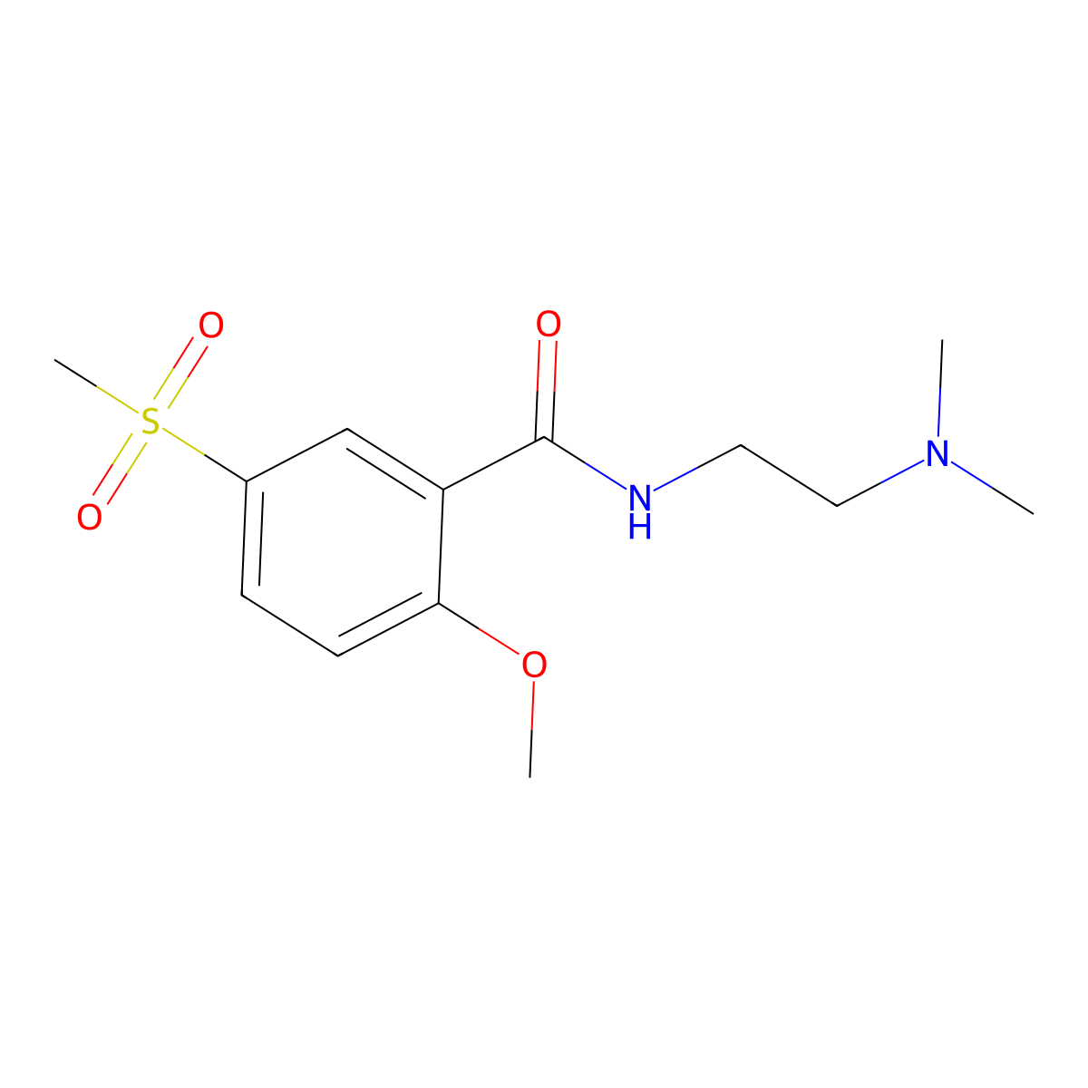 Benzamide, N-[2-(dimethylamino)ethyl]-2-methoxy-5-(methylsulfonyl)- molecular structure, CAS 2944831-73-4