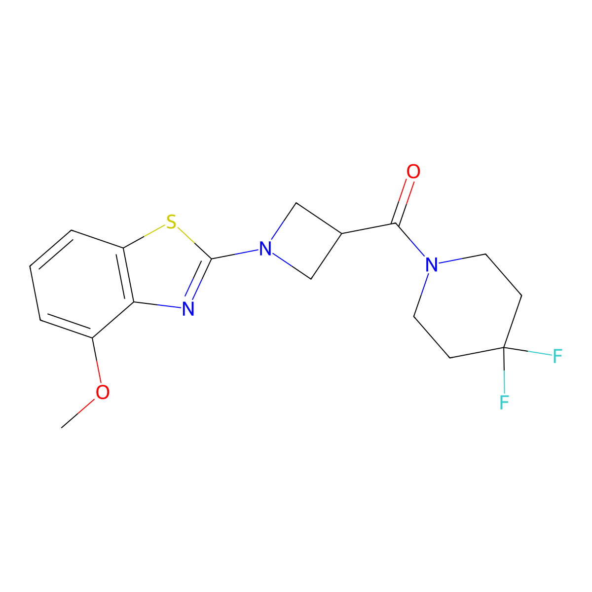 2-[3-(4,4-Difluoropiperidine-1-carbonyl)azetidin-1-yl]-4-methoxy-1,3-benzothiazole molecular structure, CAS 2944833-84-3