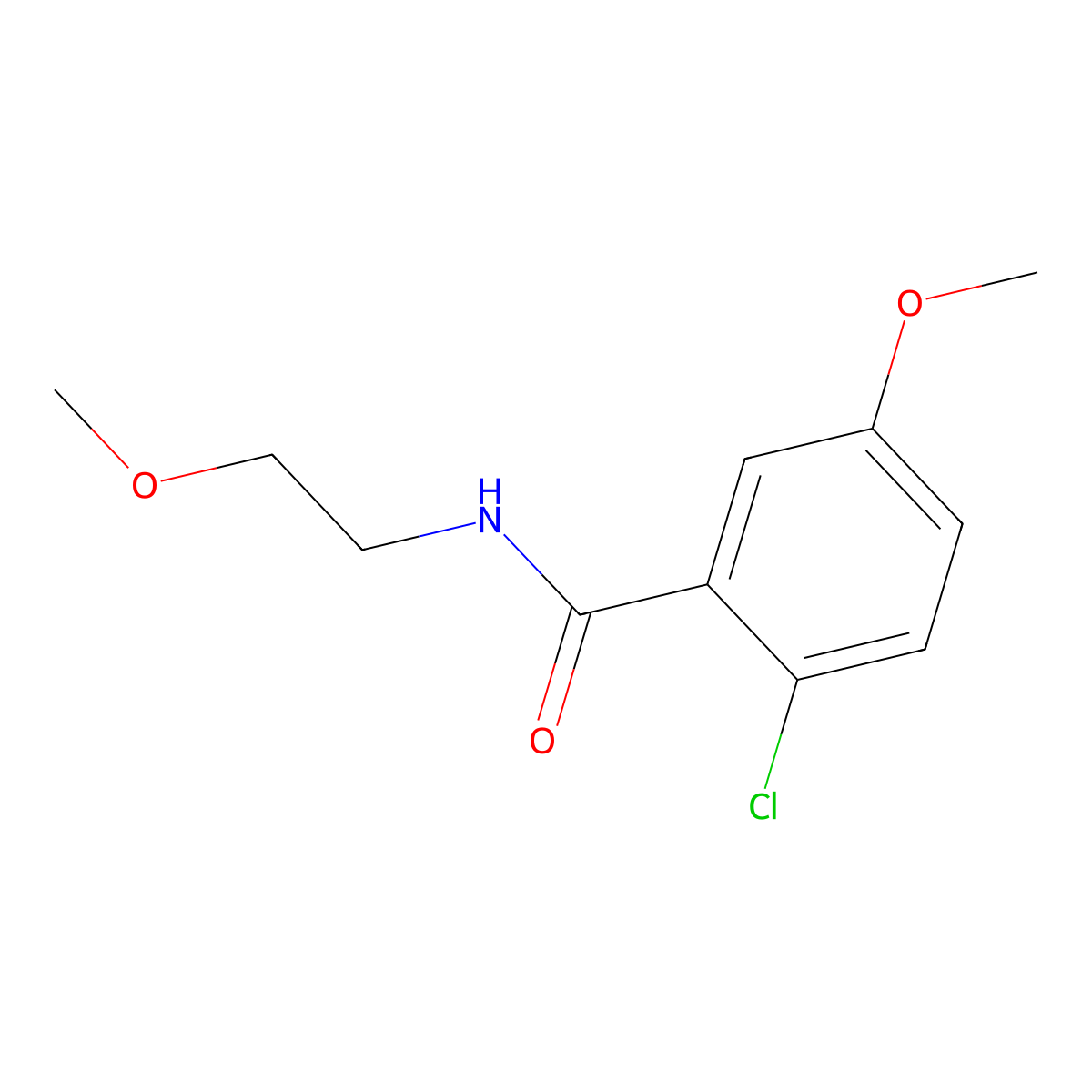 2-chloro-5-methoxy-N-(2-methoxyethyl)benzamide molecular structure, CAS 2944890-18-8