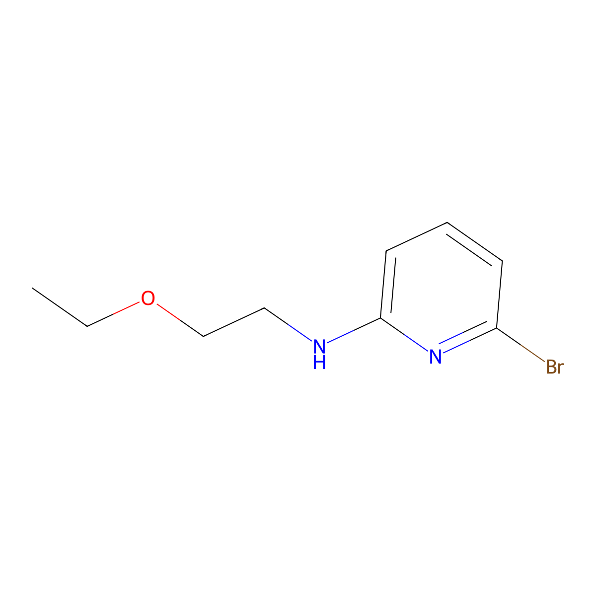 6-bromo-N-(2-ethoxyethyl)pyridin-2-amine molecular structure, CAS 29449-88-5