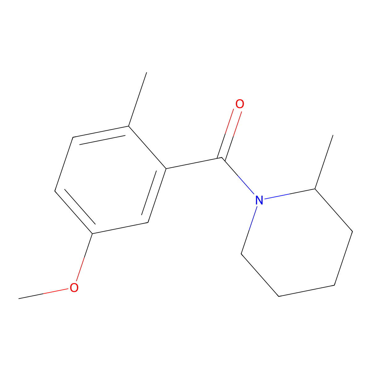 Methanone, (5-methoxy-2-methylphenyl)(2-methyl-1-piperidinyl)- molecular structure, CAS 2944936-60-9
