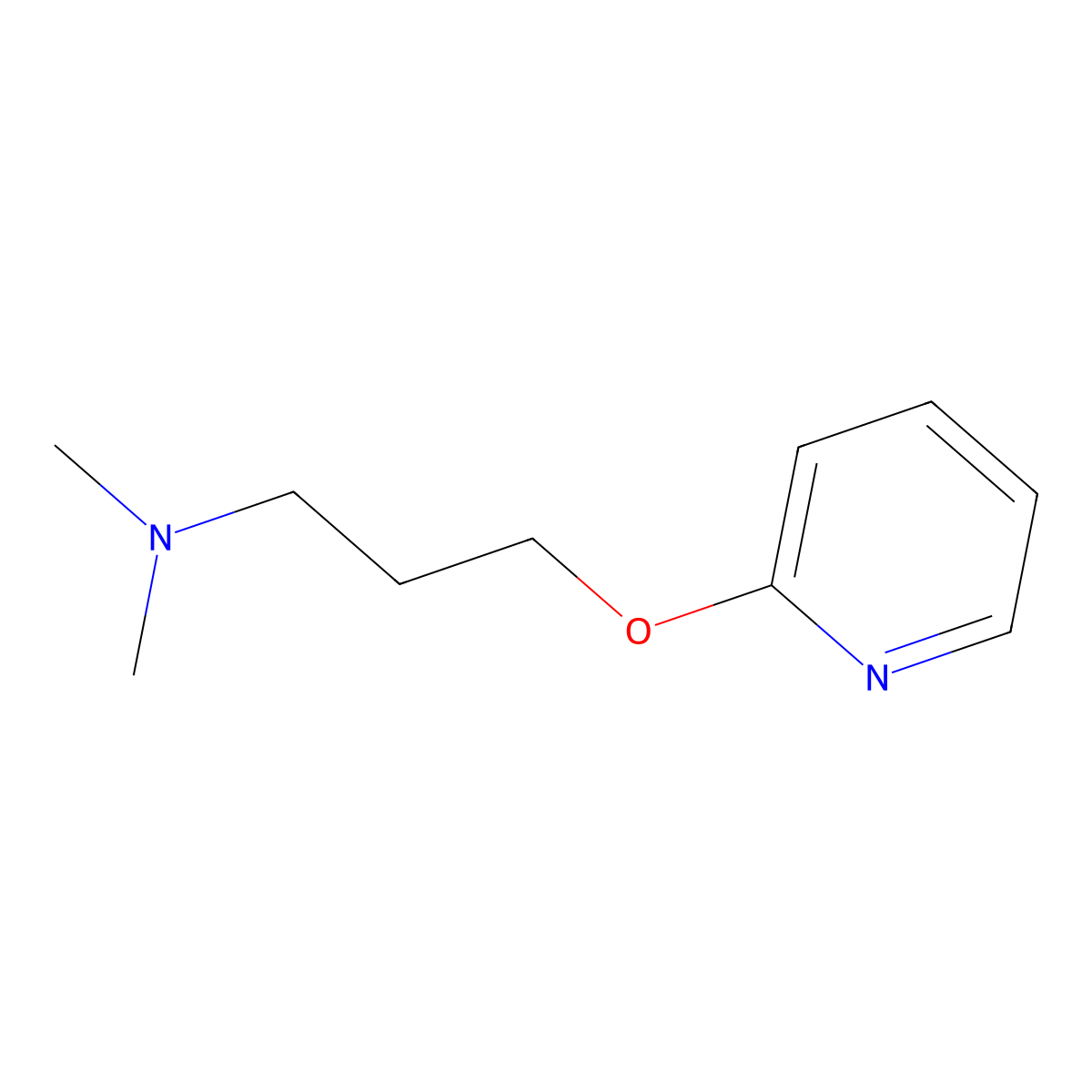 N,N-Dimethyl-3-(2-pyridinyloxy)-1-propanamine molecular structure, CAS 29450-08-6