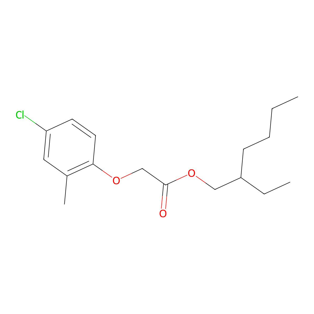 MCPA-2-ethylhexyl molecular structure, CAS 29450-45-1
