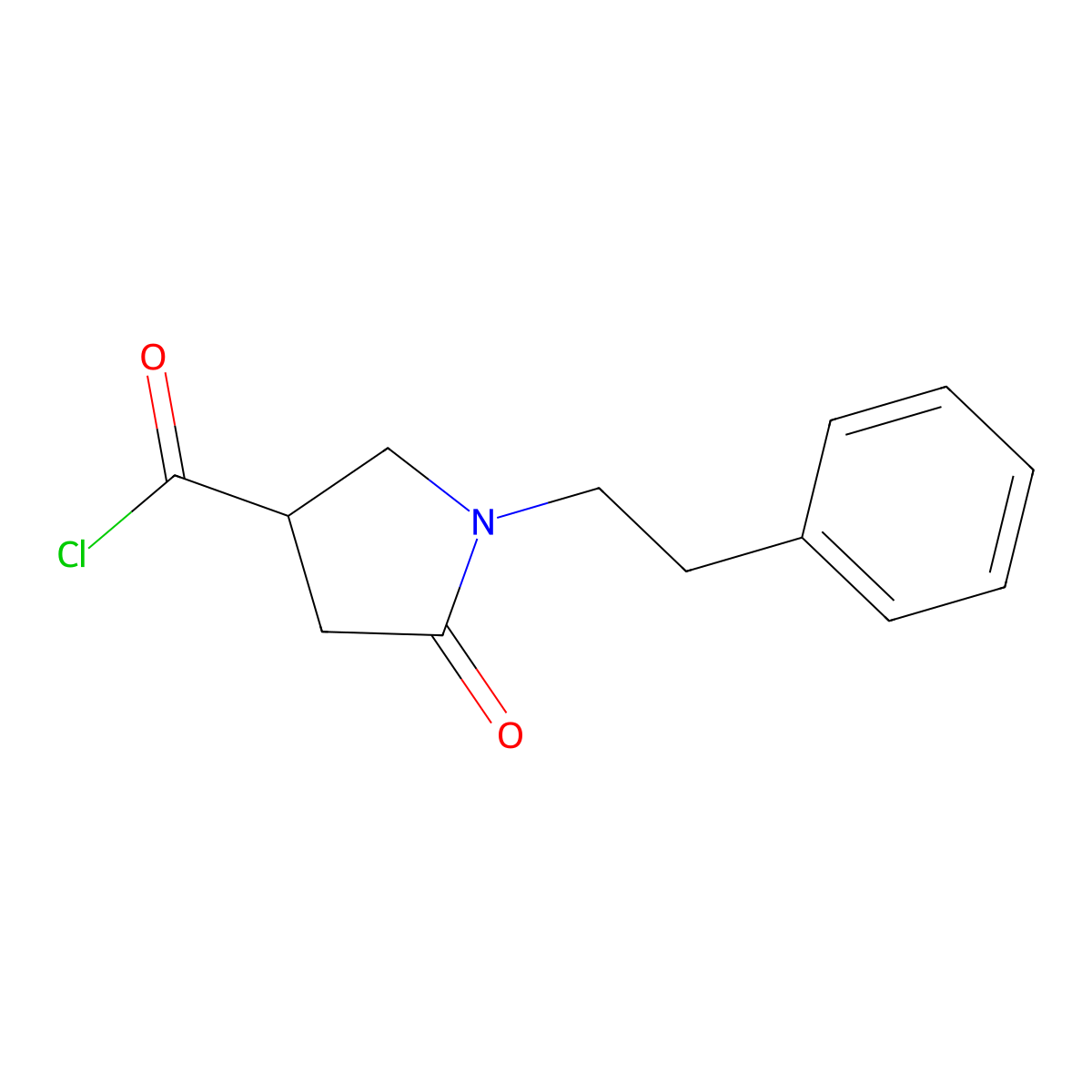 5-Oxo-1-(2-phenylethyl)pyrrolidine-3-carbonyl chloride molecular structure, CAS 29451-88-5