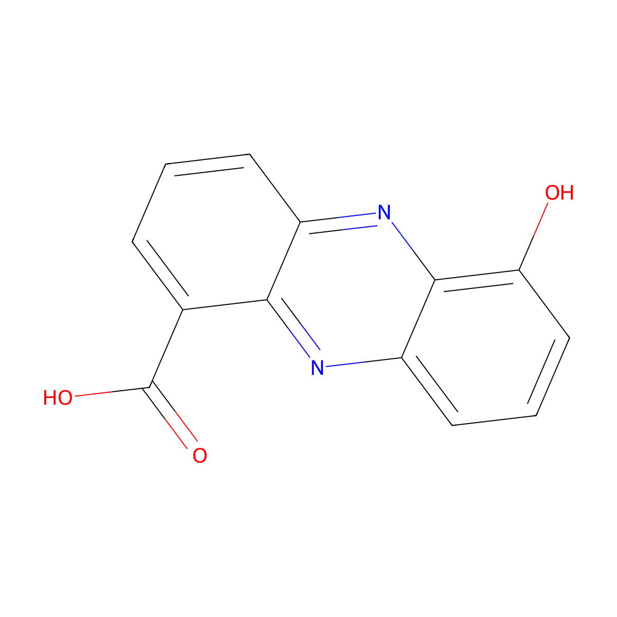 6-Hydroxyphenazine-1-carboxylic acid molecular structure, CAS 29453-77-8