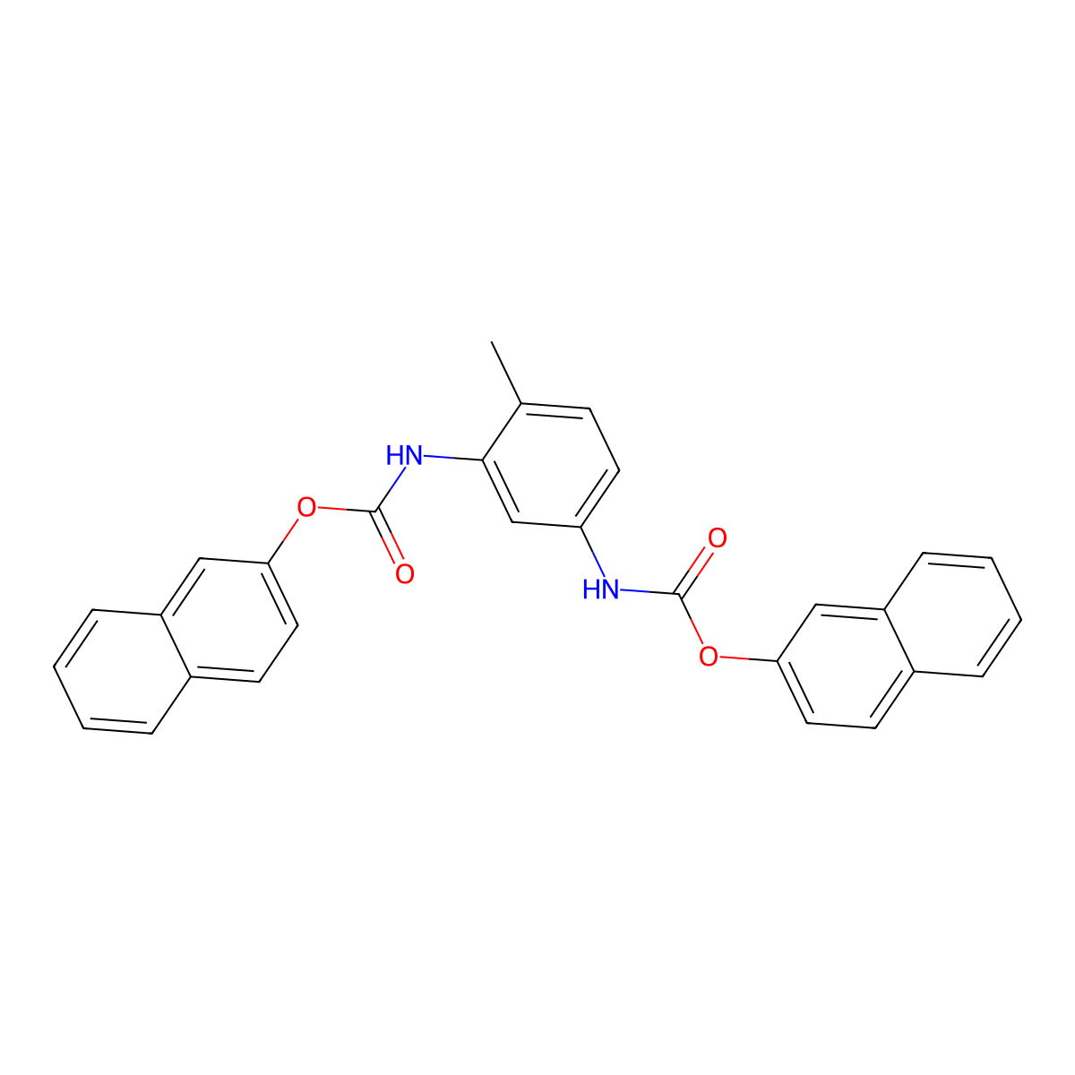 Bis(2-naphthyl) N,N'-(4-methyl-1,3-phenylene)biscarbamate molecular structure, CAS 29455-59-2