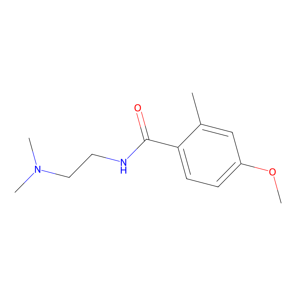 Benzamide, N-[2-(dimethylamino)ethyl]-4-methoxy-2-methyl- molecular structure, CAS 2945530-02-7