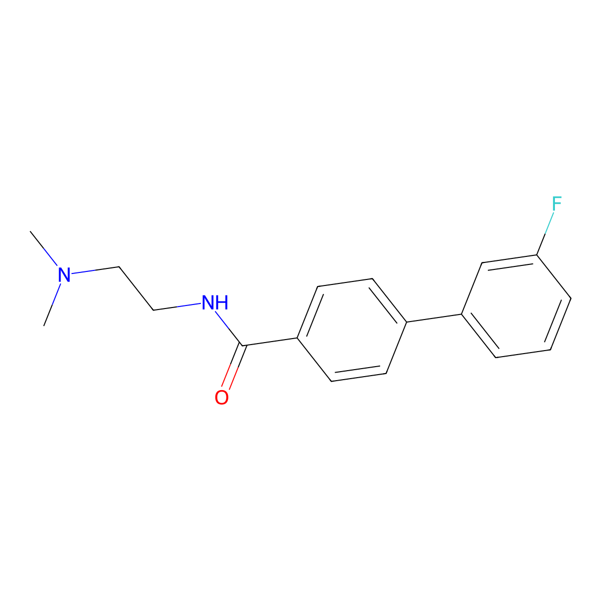 [1,1'-Biphenyl]-4-carboxamide, N-[2-(dimethylamino)ethyl]-3'-fluoro- molecular structure, CAS 2945716-02-7