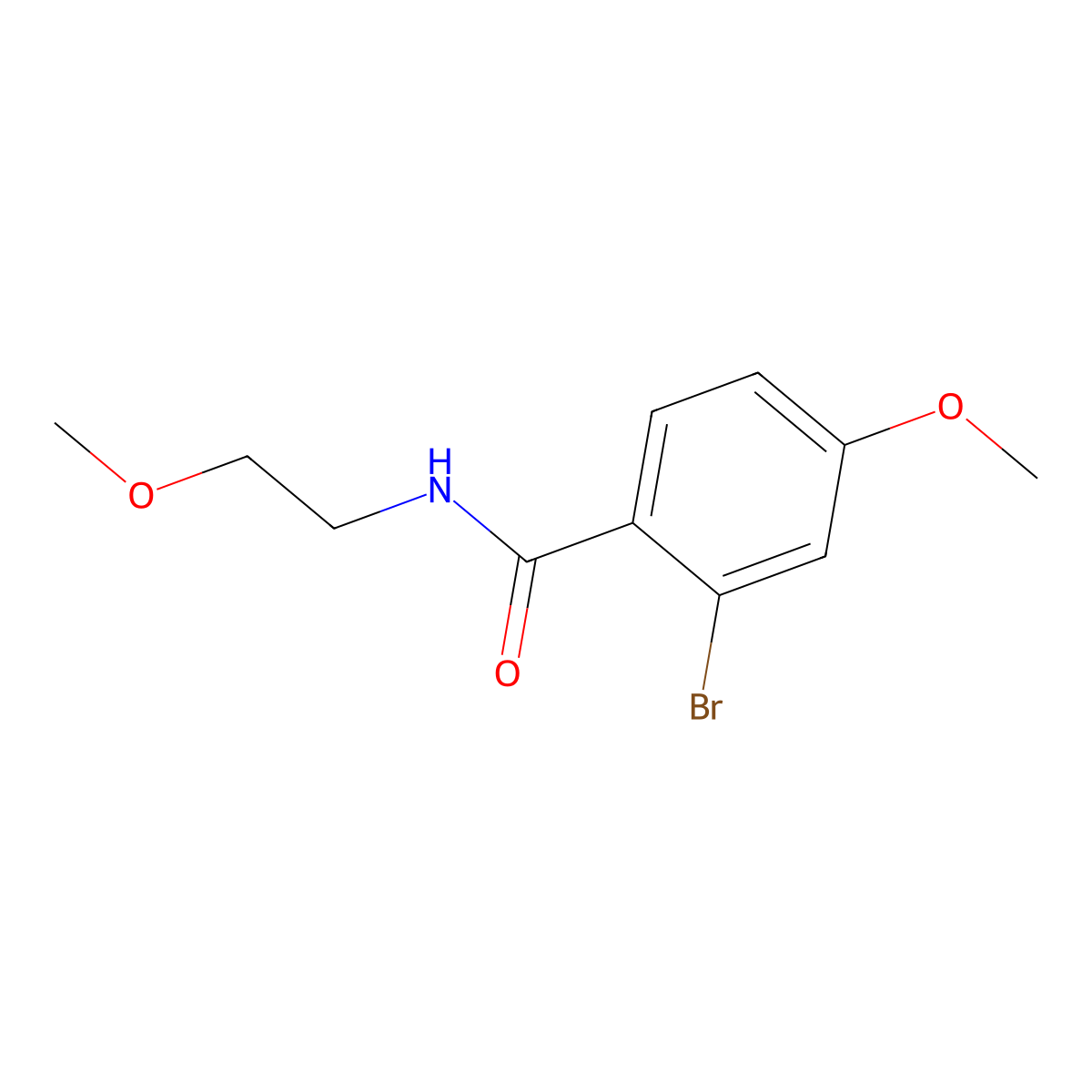 Benzamide, 2-bromo-4-methoxy-N-(2-methoxyethyl)- molecular structure, CAS 2945733-67-3