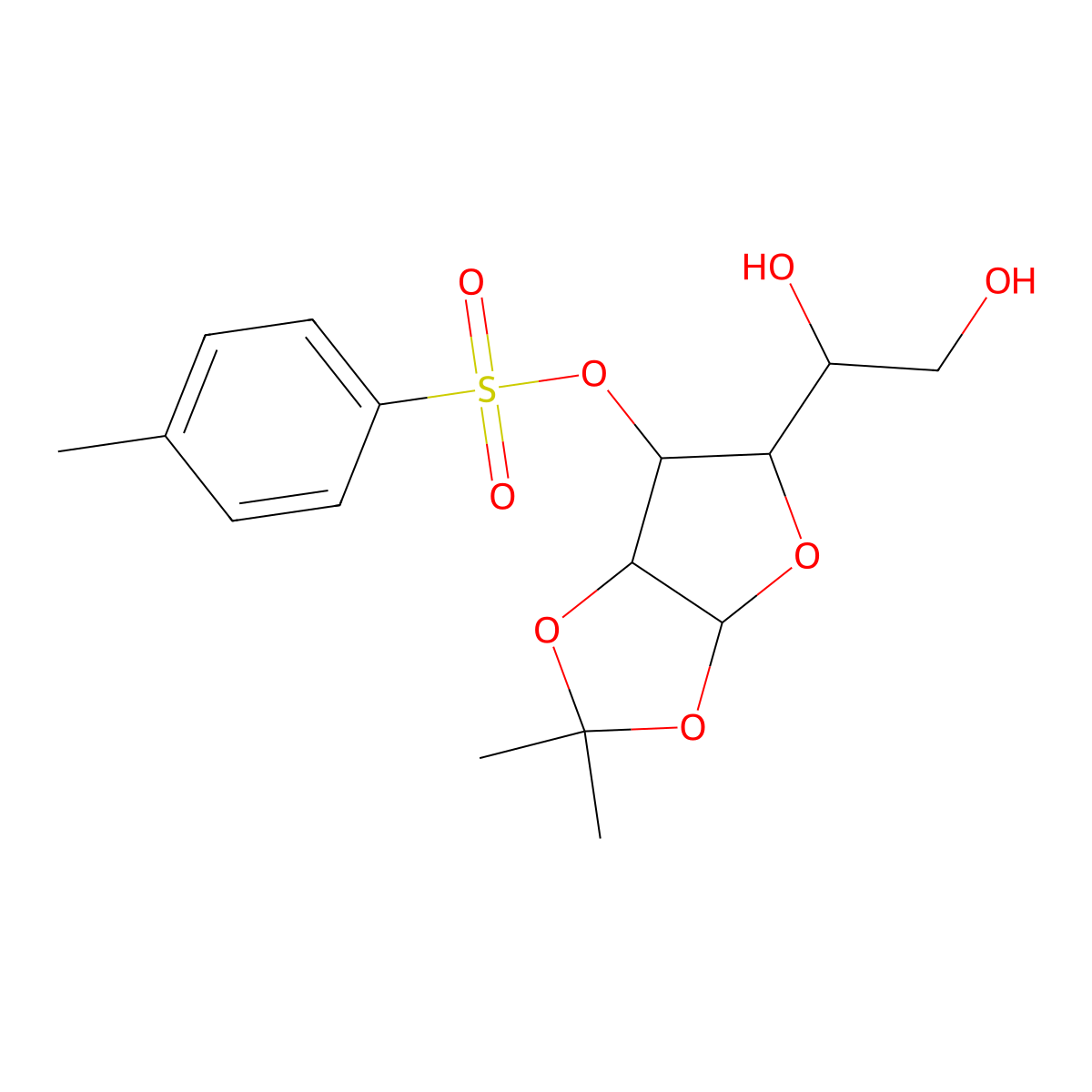 1,2-O-Isopropylidene-alpha-D-glucofuranose 3-tosylate molecular structure, CAS 2946-01-2