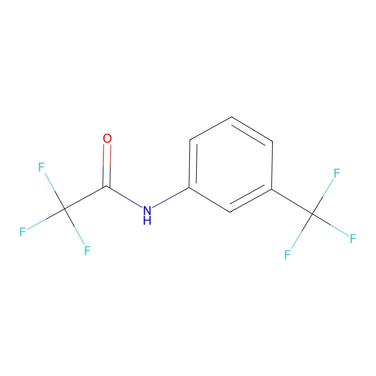 Acetanilide, 2,2,2-trifluoro-3'-(trifluoromethyl)- molecular structure, CAS 2946-73-8